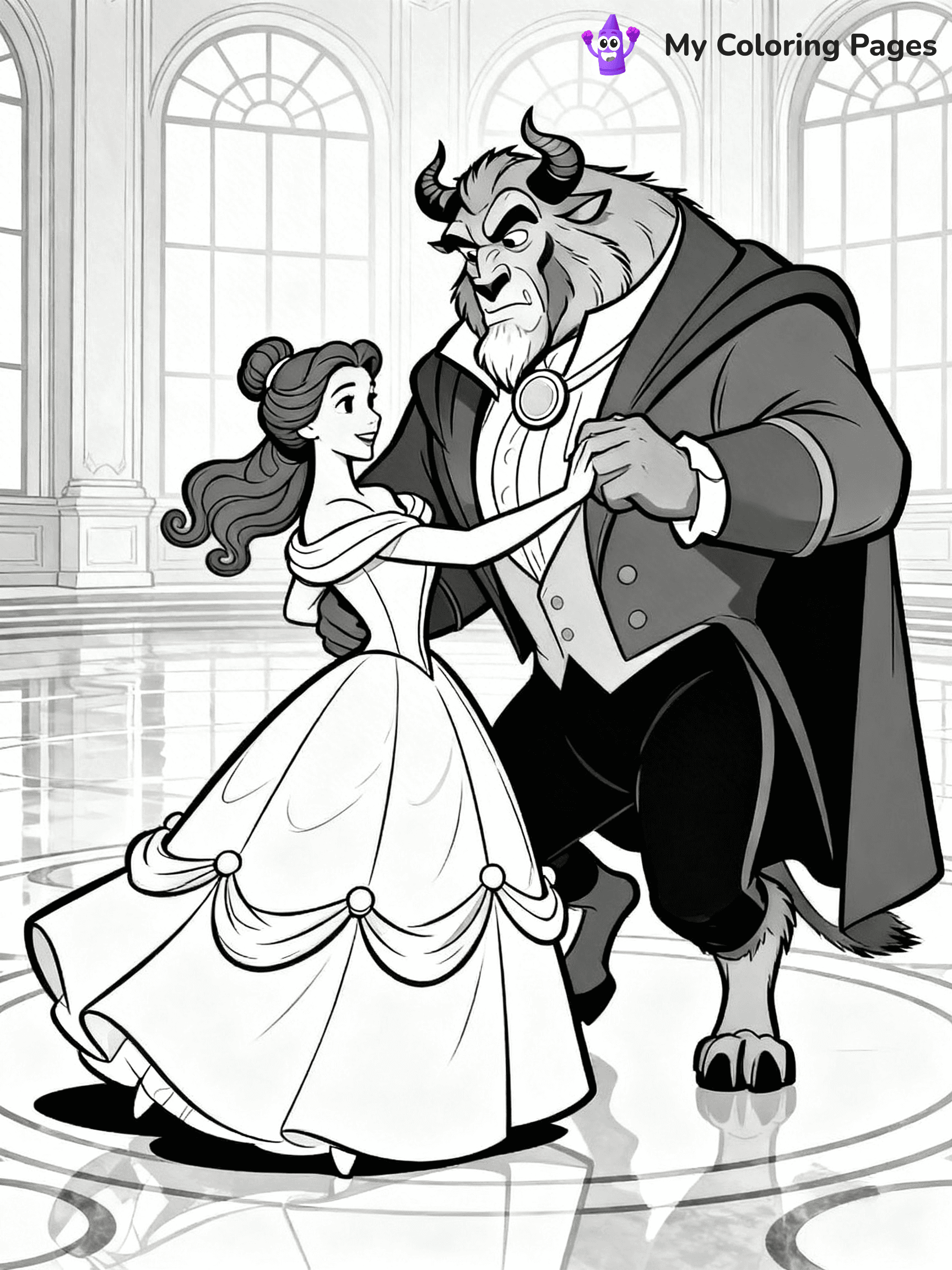 Easy Belle Coloring Pages - 21