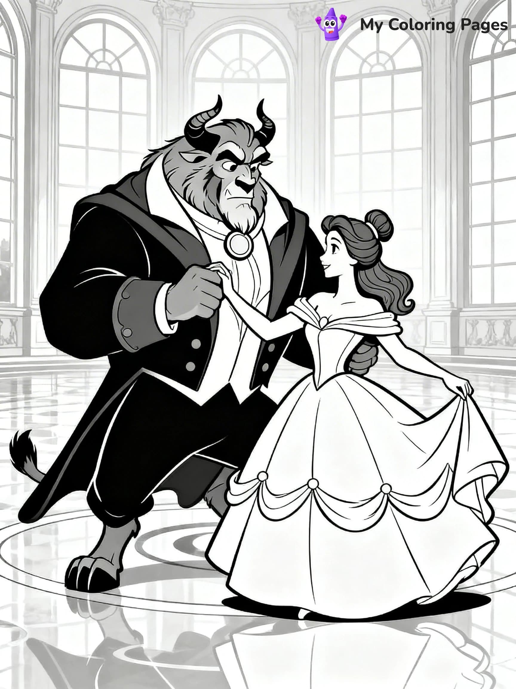 Easy Belle Coloring Pages - 20