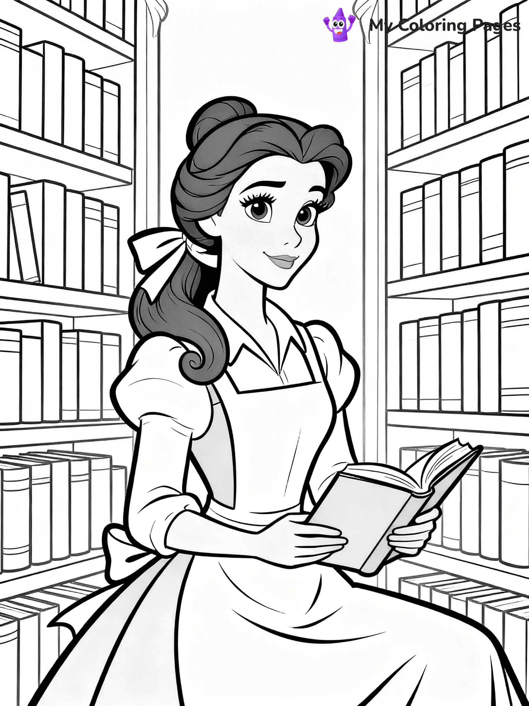 Easy Belle Coloring Pages - 19