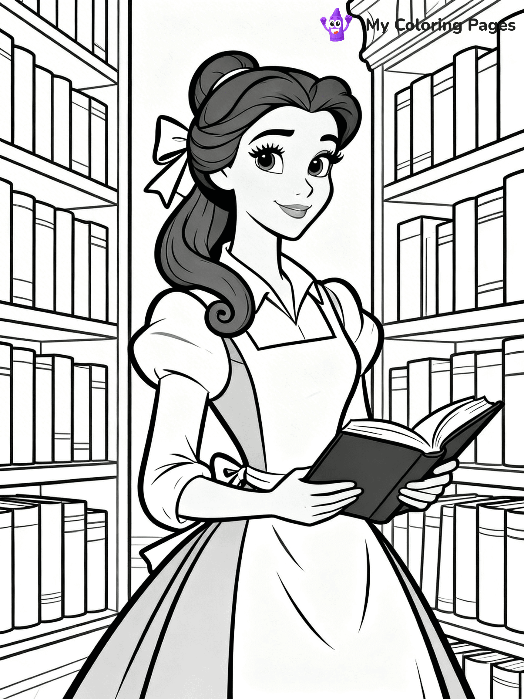 Easy Belle Coloring Pages - 18