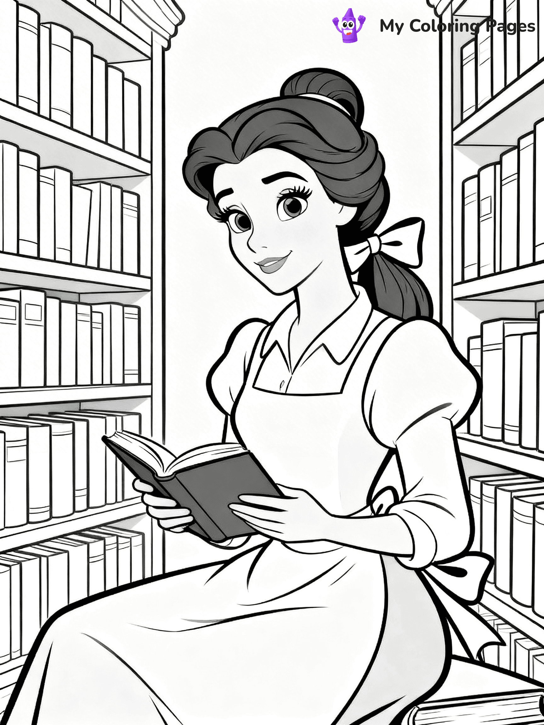 Easy Belle Coloring Pages - 17