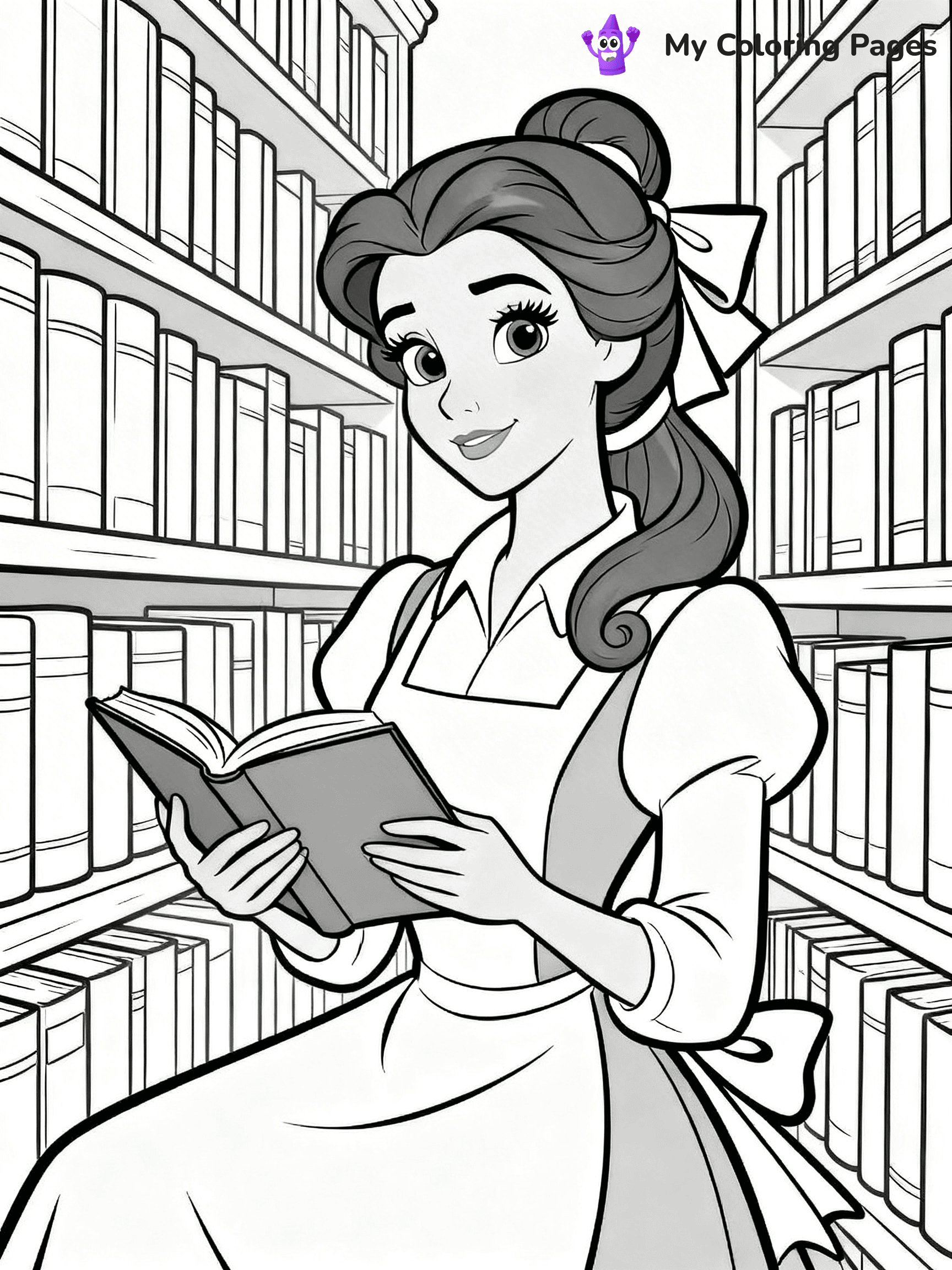 Easy Belle Coloring Pages - 16