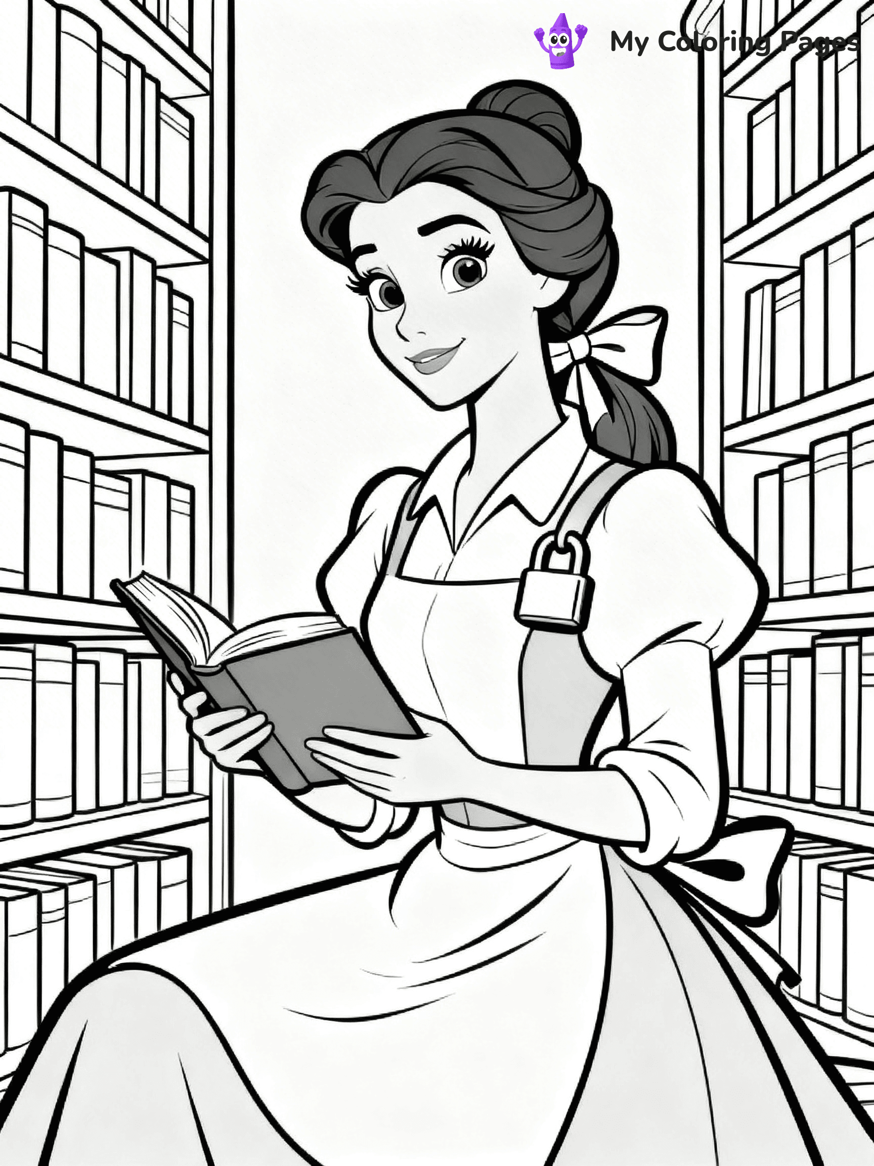 Easy Belle Coloring Pages - 15
