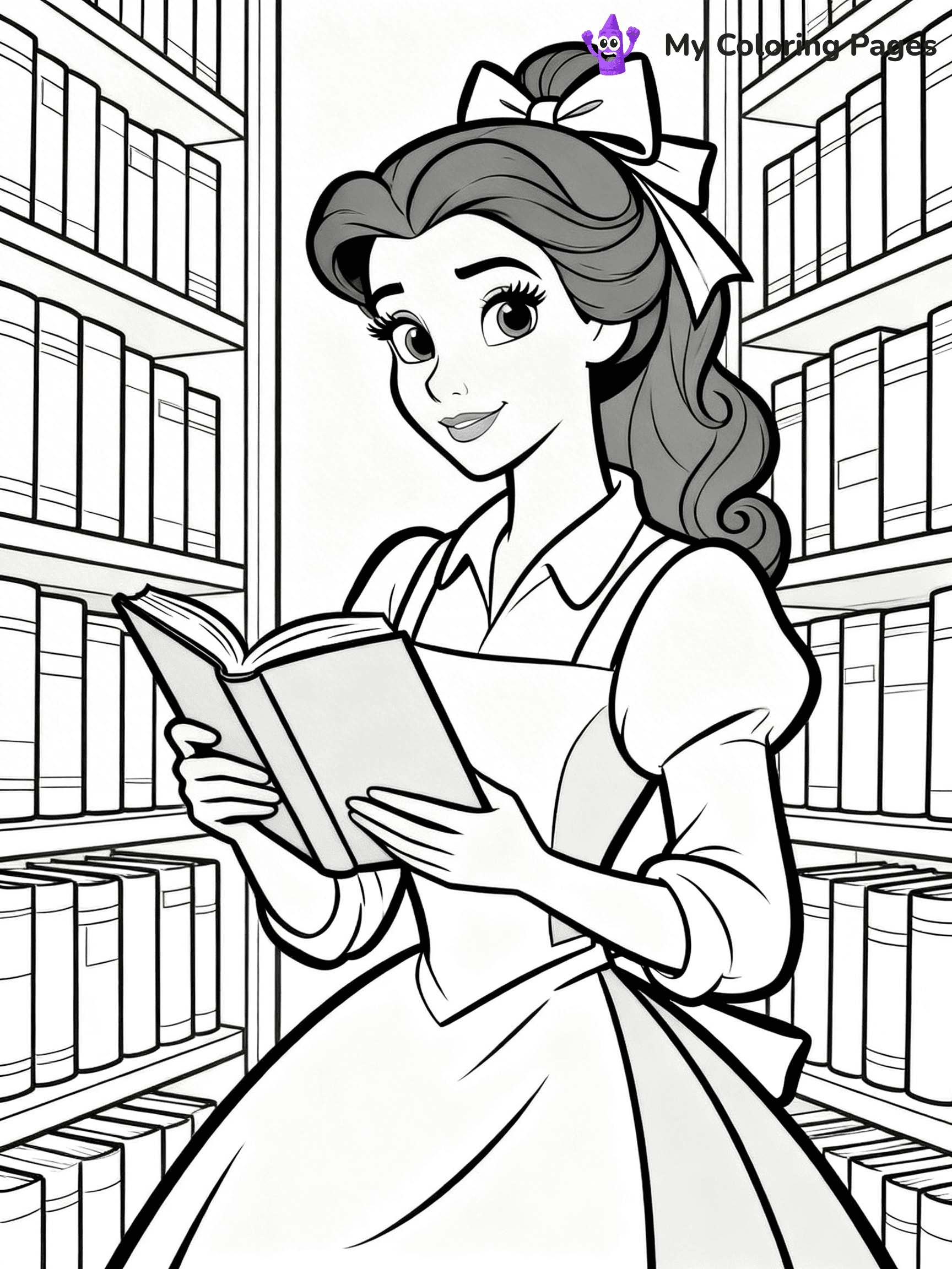 Easy Belle Coloring Pages - 14