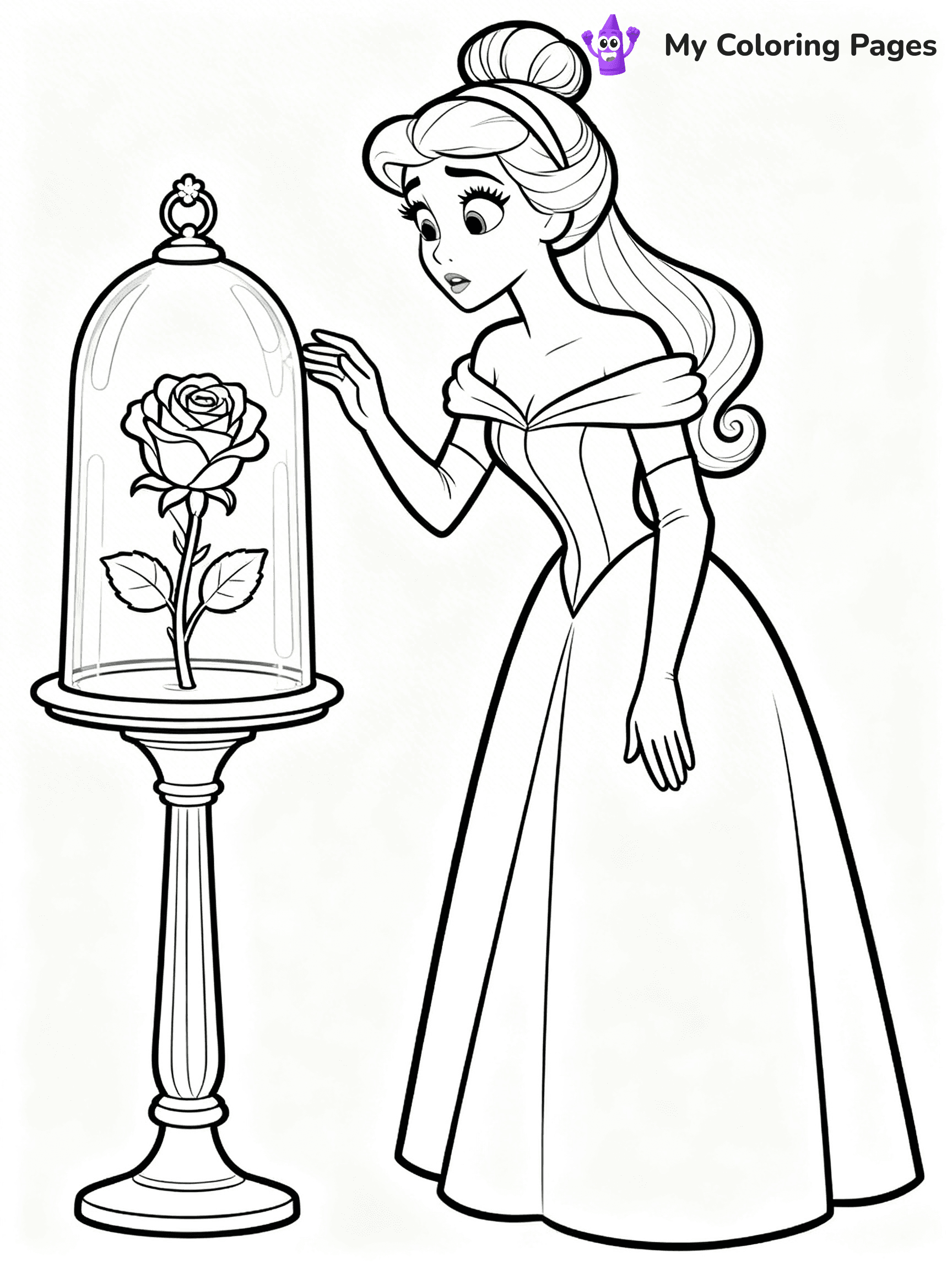 Easy Belle Coloring Pages - 11