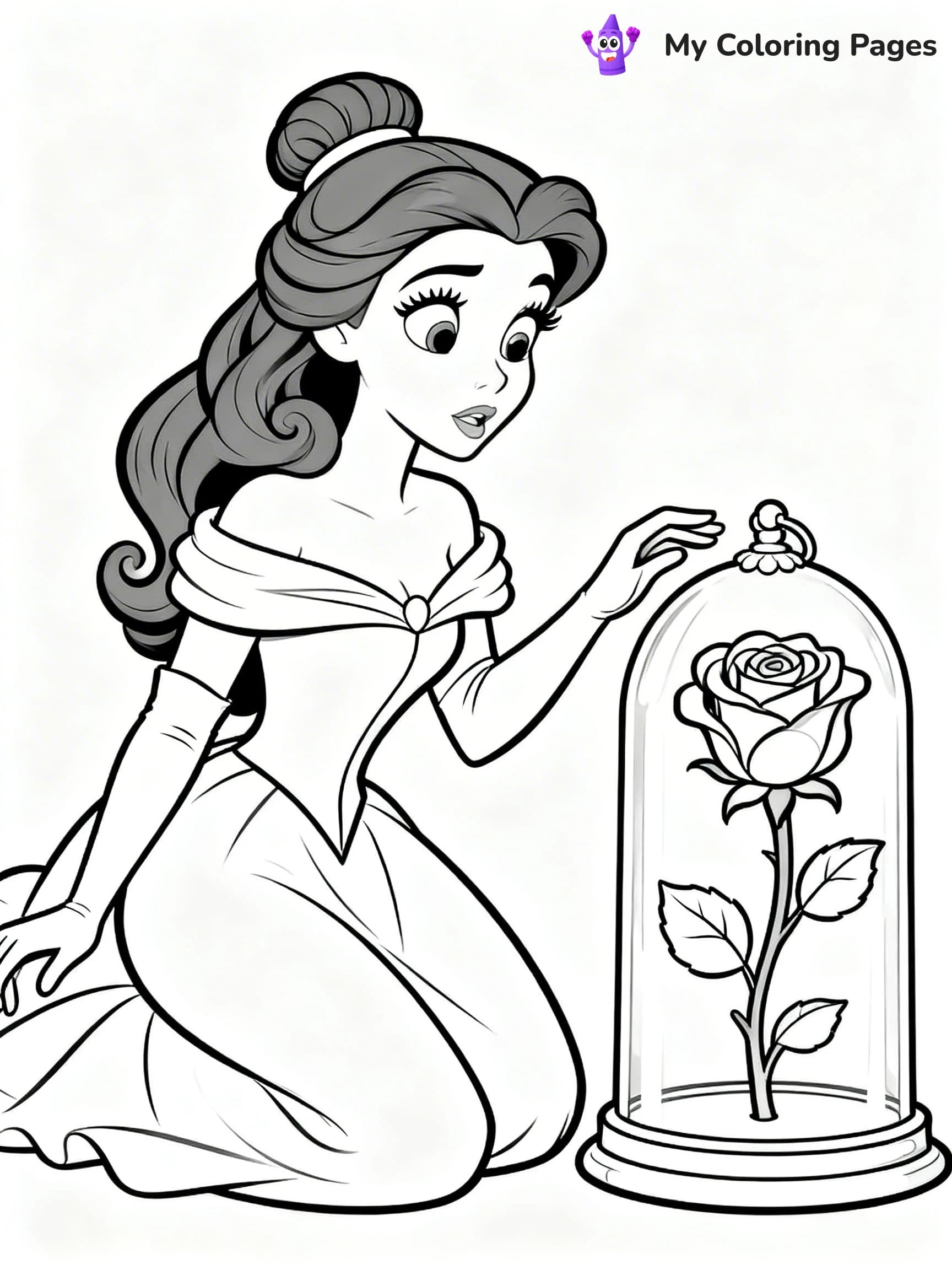 Easy Belle Coloring Pages - 8