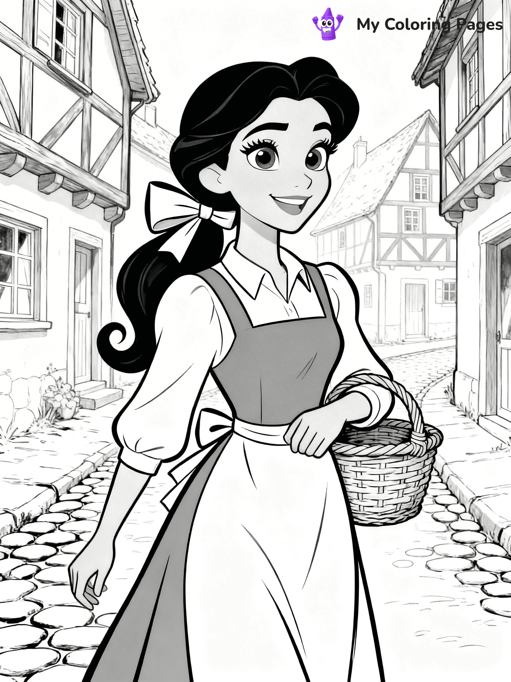 Easy Belle Coloring Pages - 6