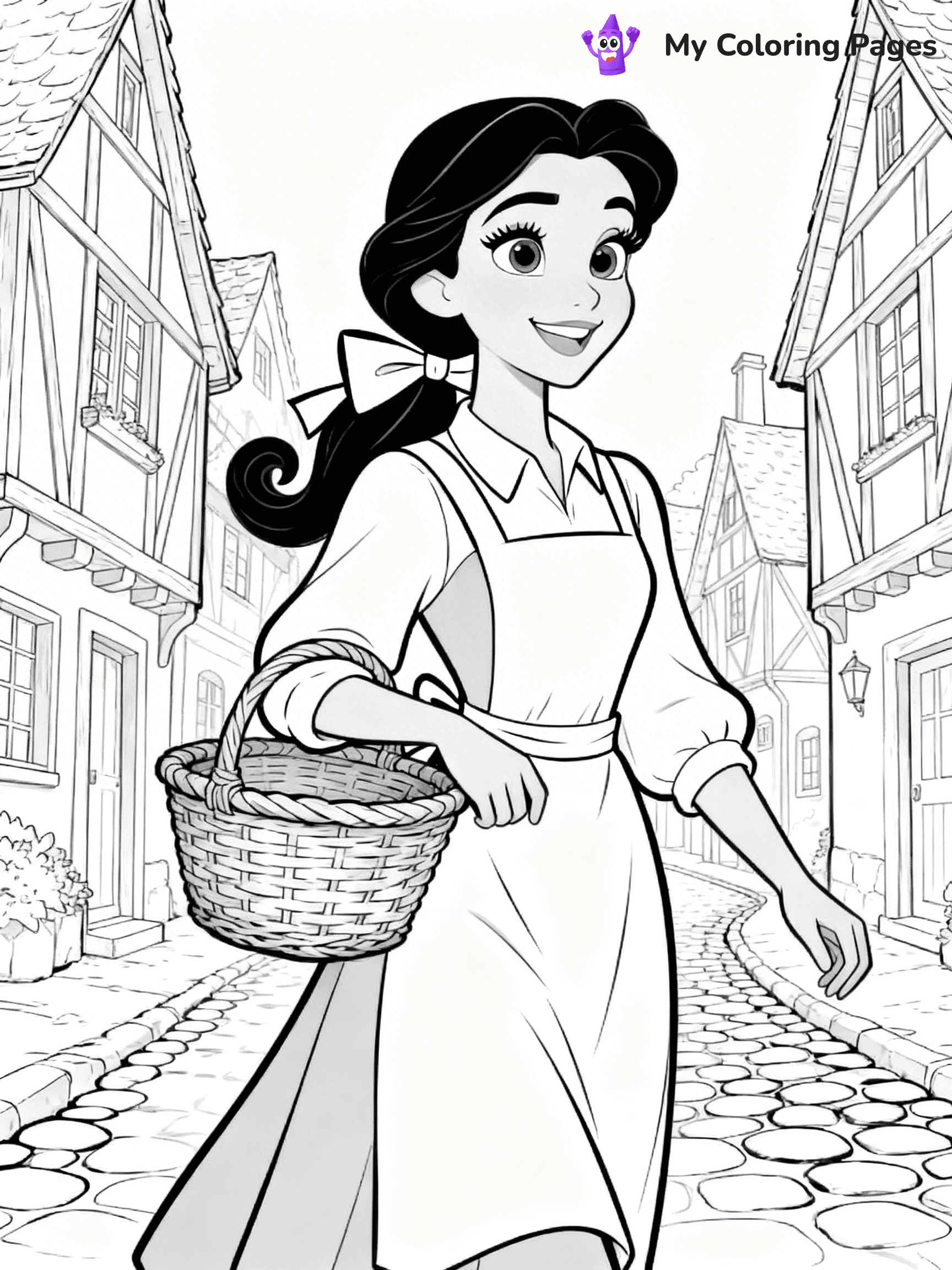 Easy Belle Coloring Pages - 5