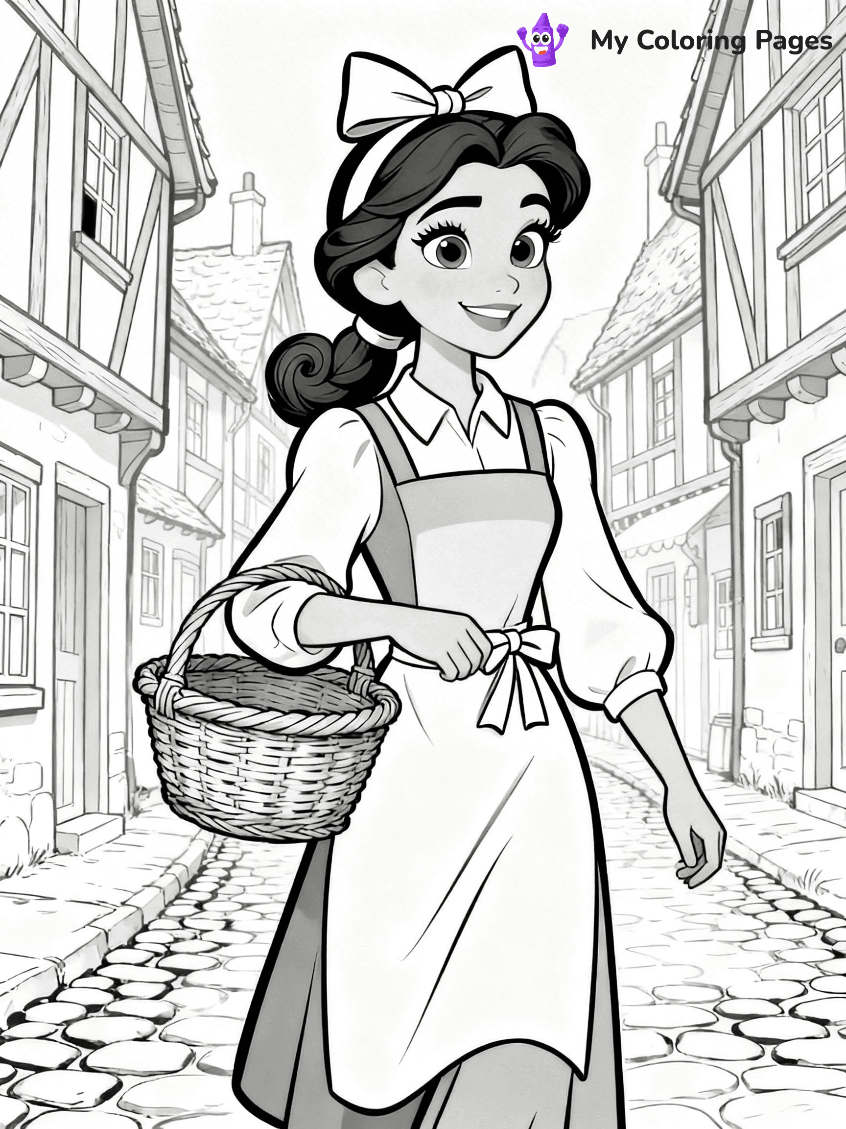 Easy Belle Coloring Pages - 4