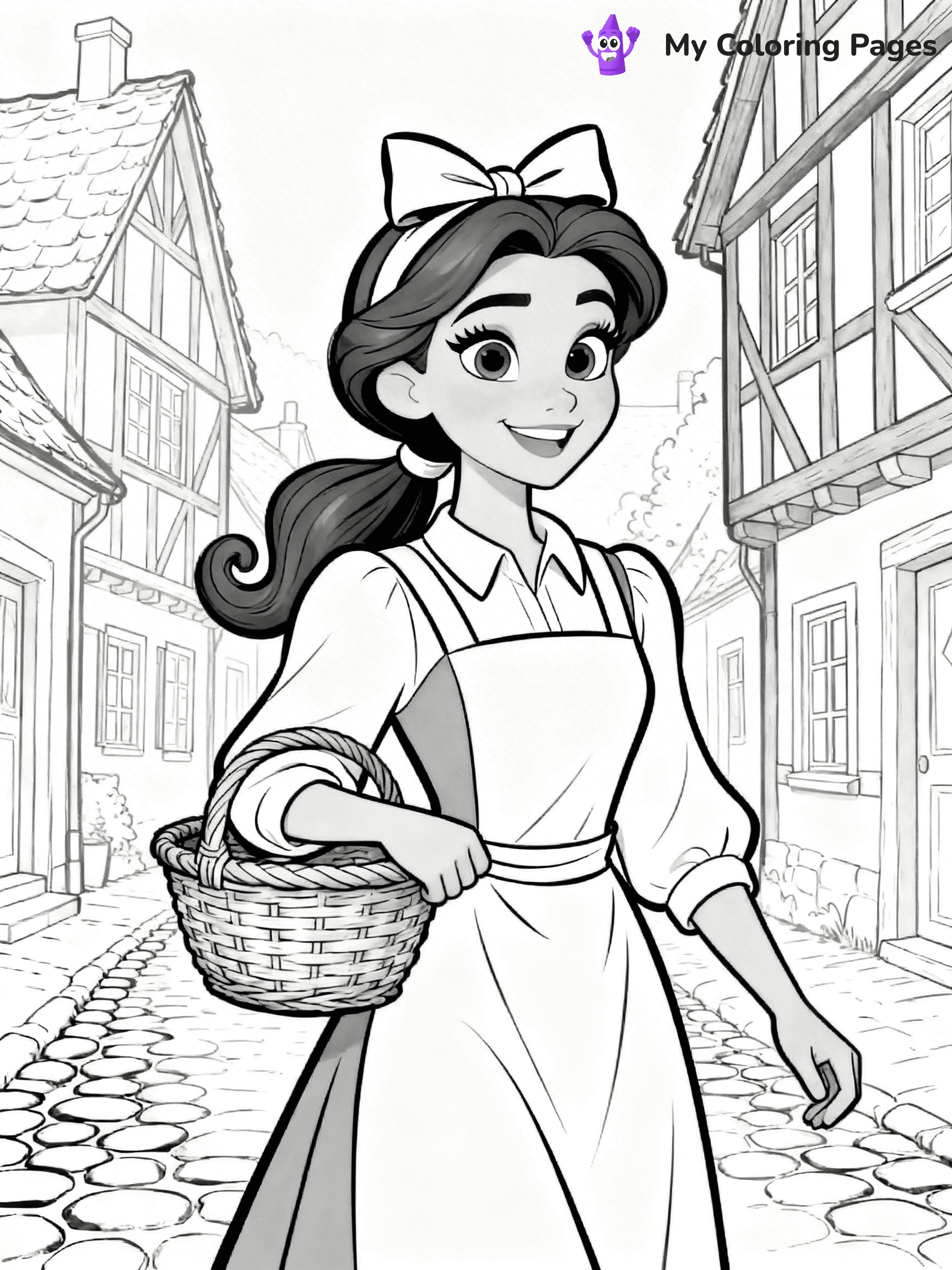 Easy Belle Coloring Pages - 3