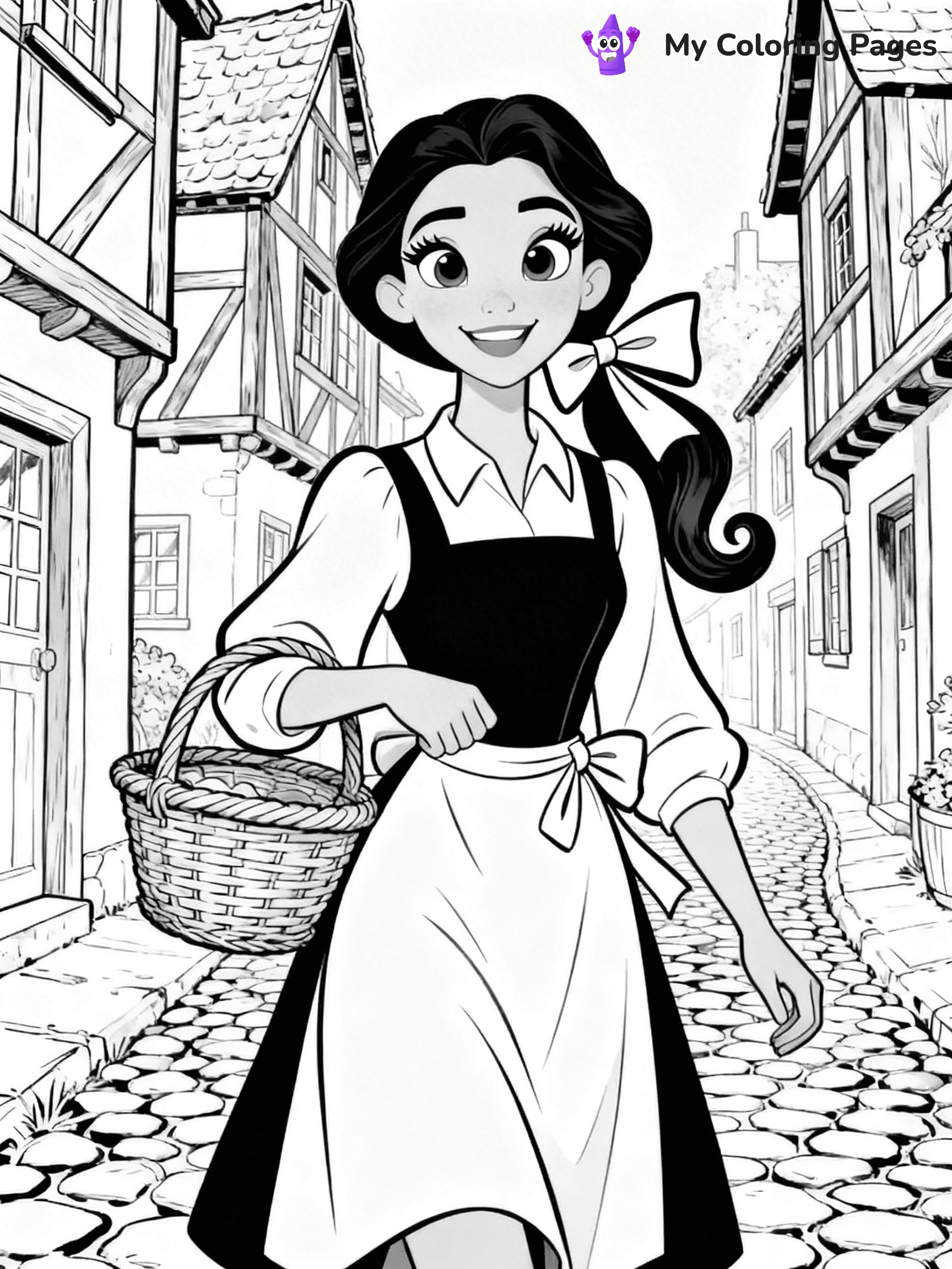 Easy Belle Coloring Pages - 2