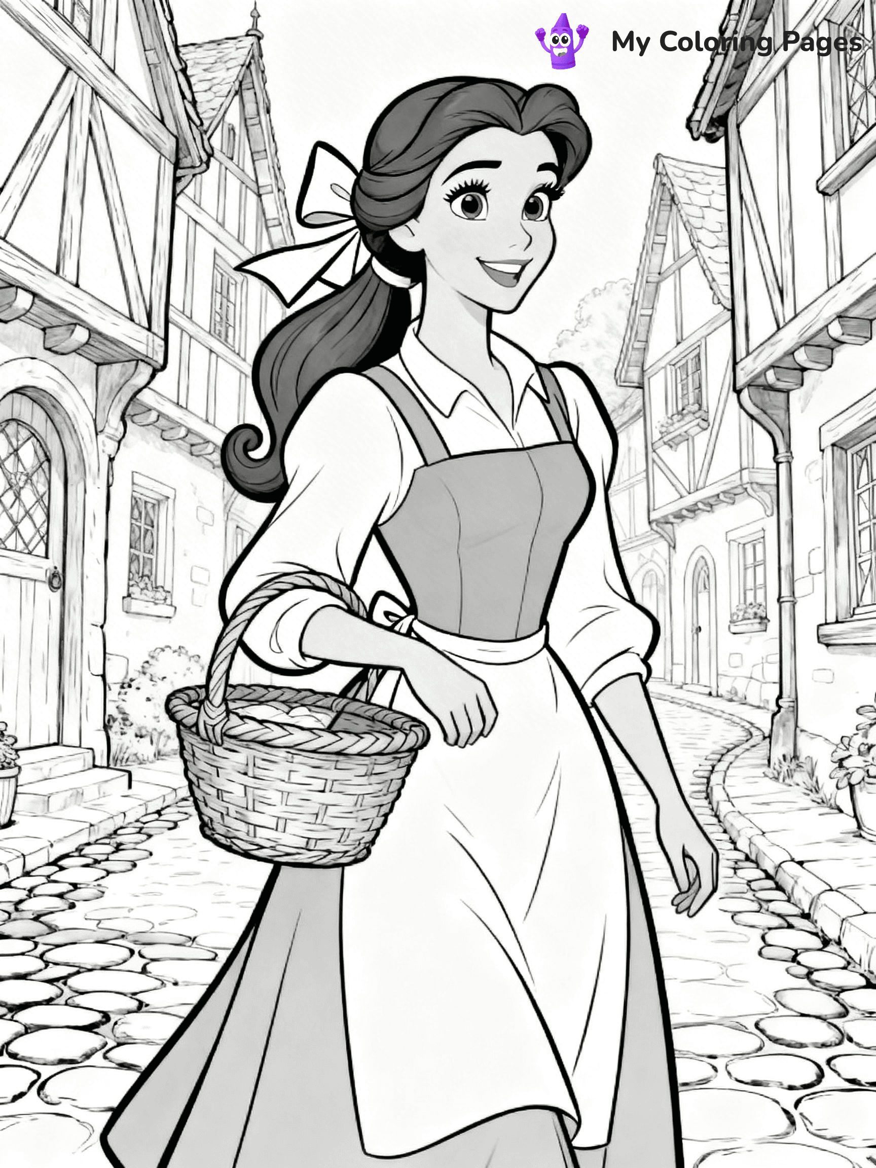 Easy Belle Coloring Pages - 1