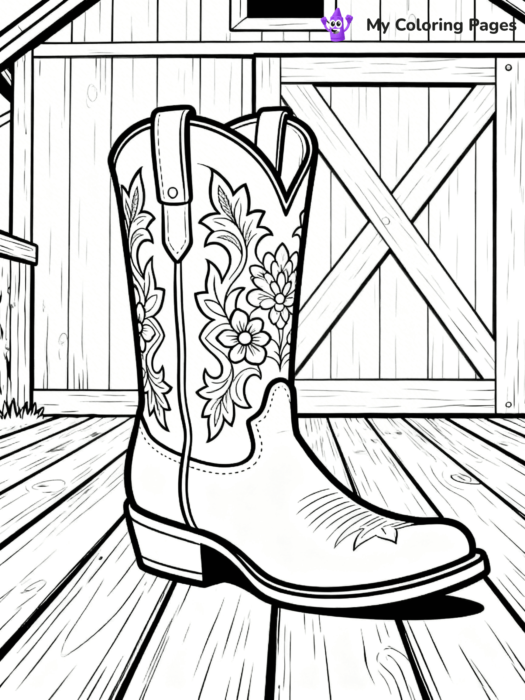 Cowboy Boot Coloring Pages - 19