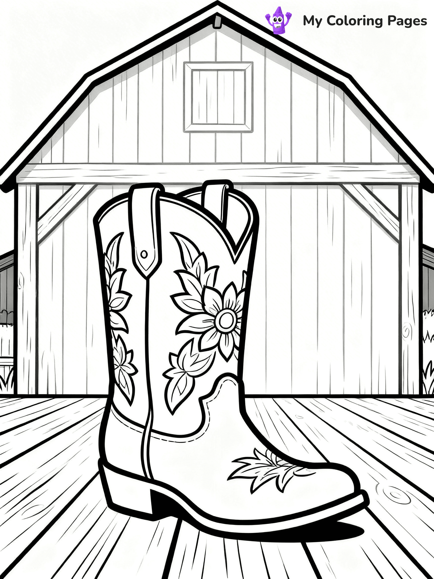 Cowboy Boot Coloring Pages - 17