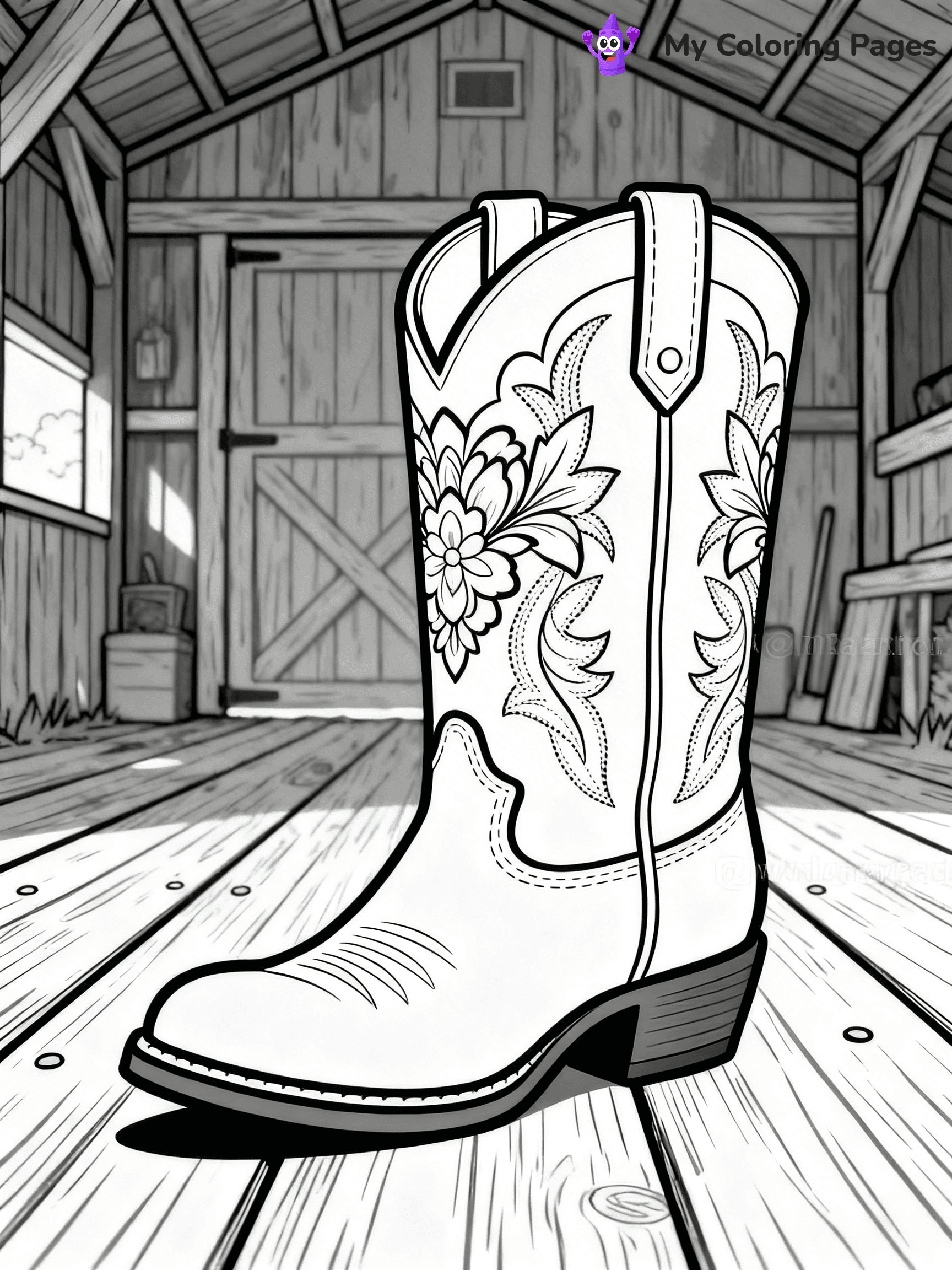 Cowboy Boot Coloring Pages - 16
