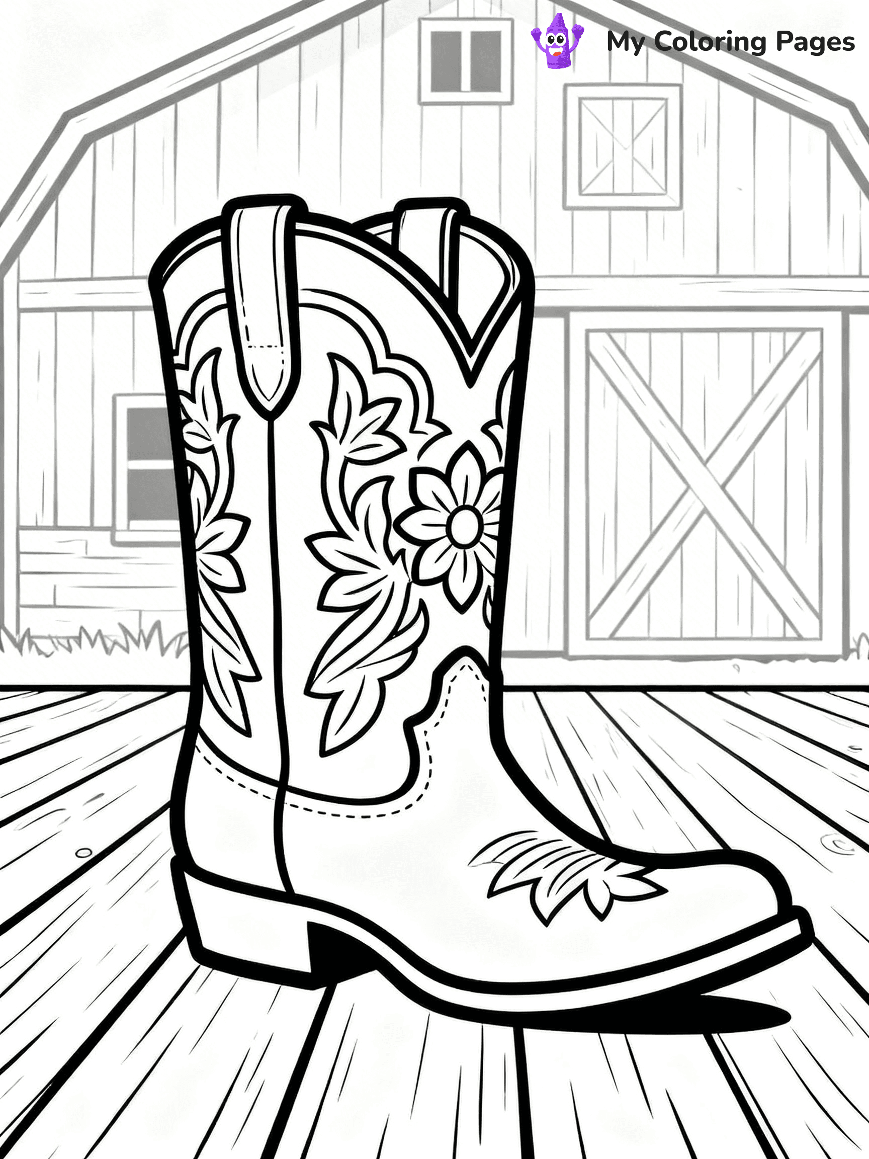 Cowboy Boot Coloring Pages - 15