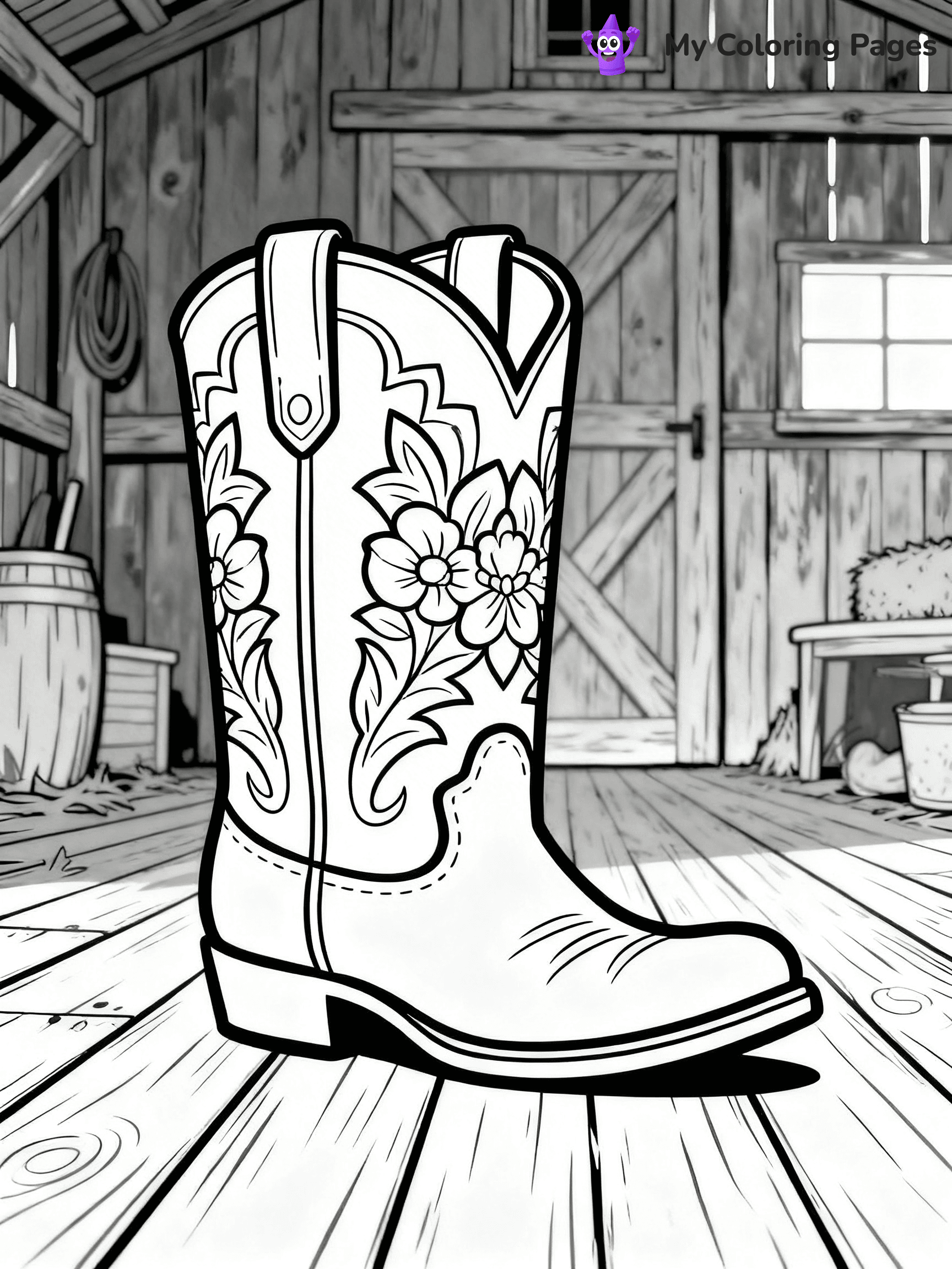 Cowboy Boot Coloring Pages - 14