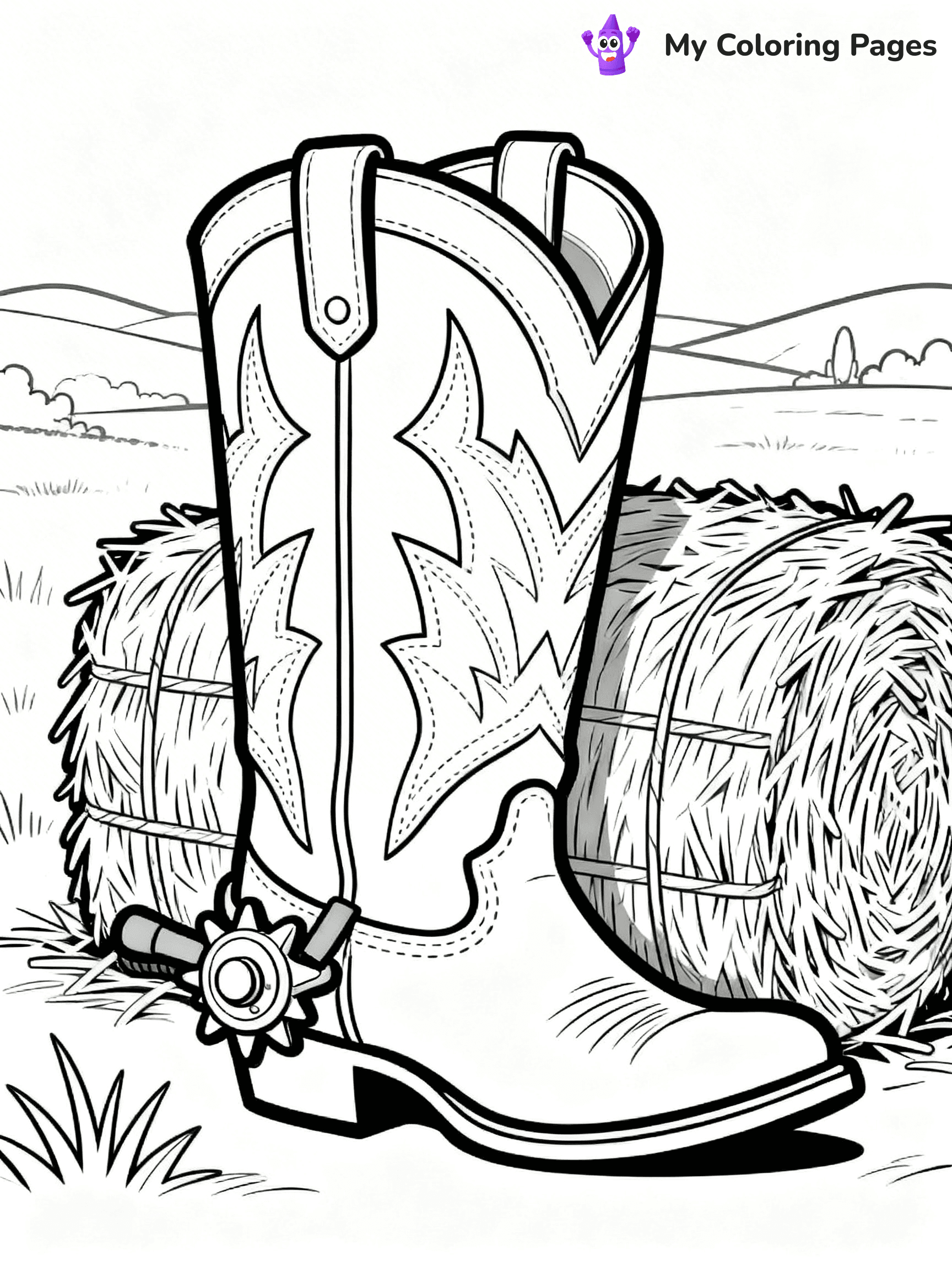 Cowboy Boot Coloring Pages - 13