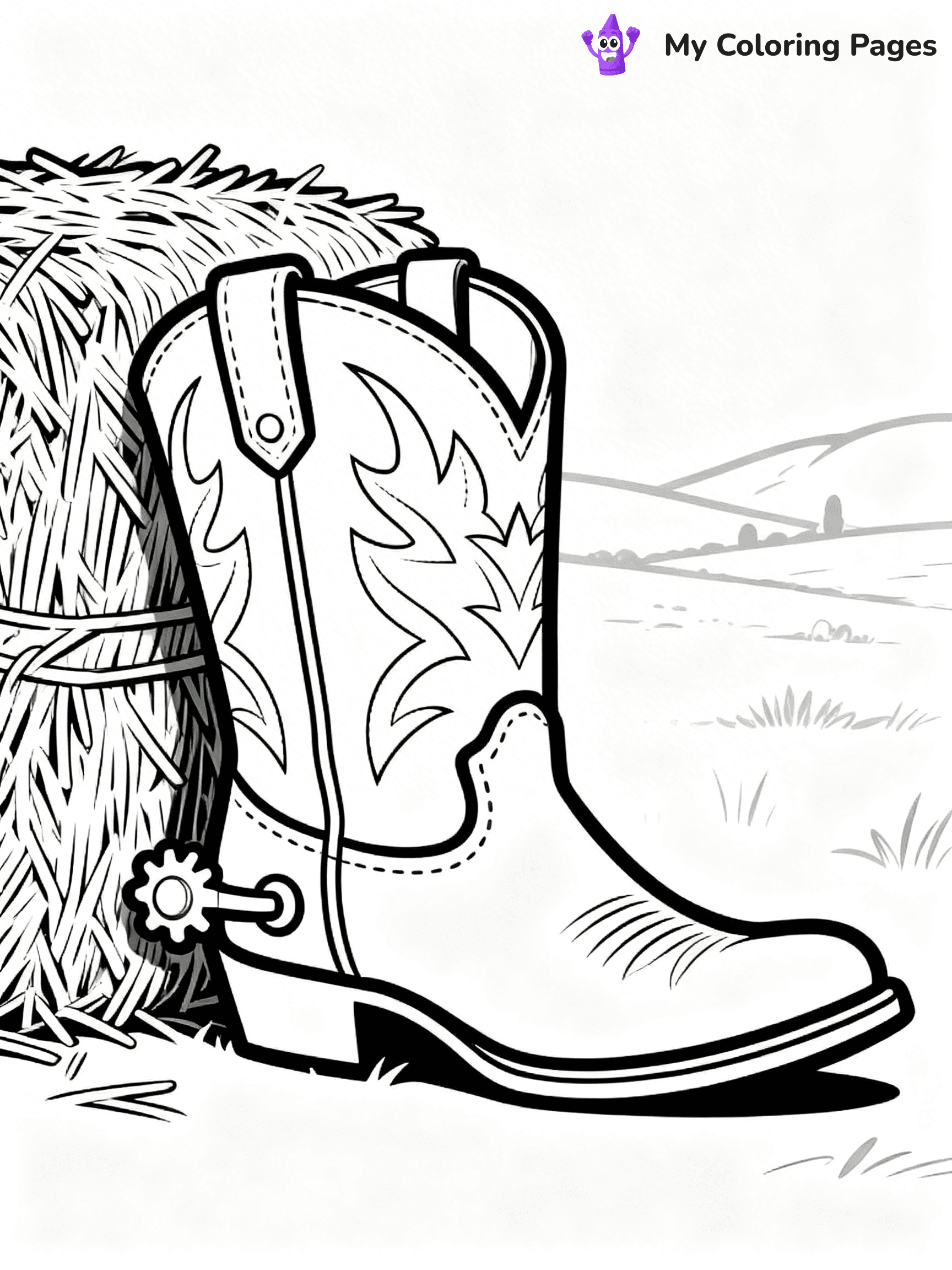 Cowboy Boot Coloring Pages - 9