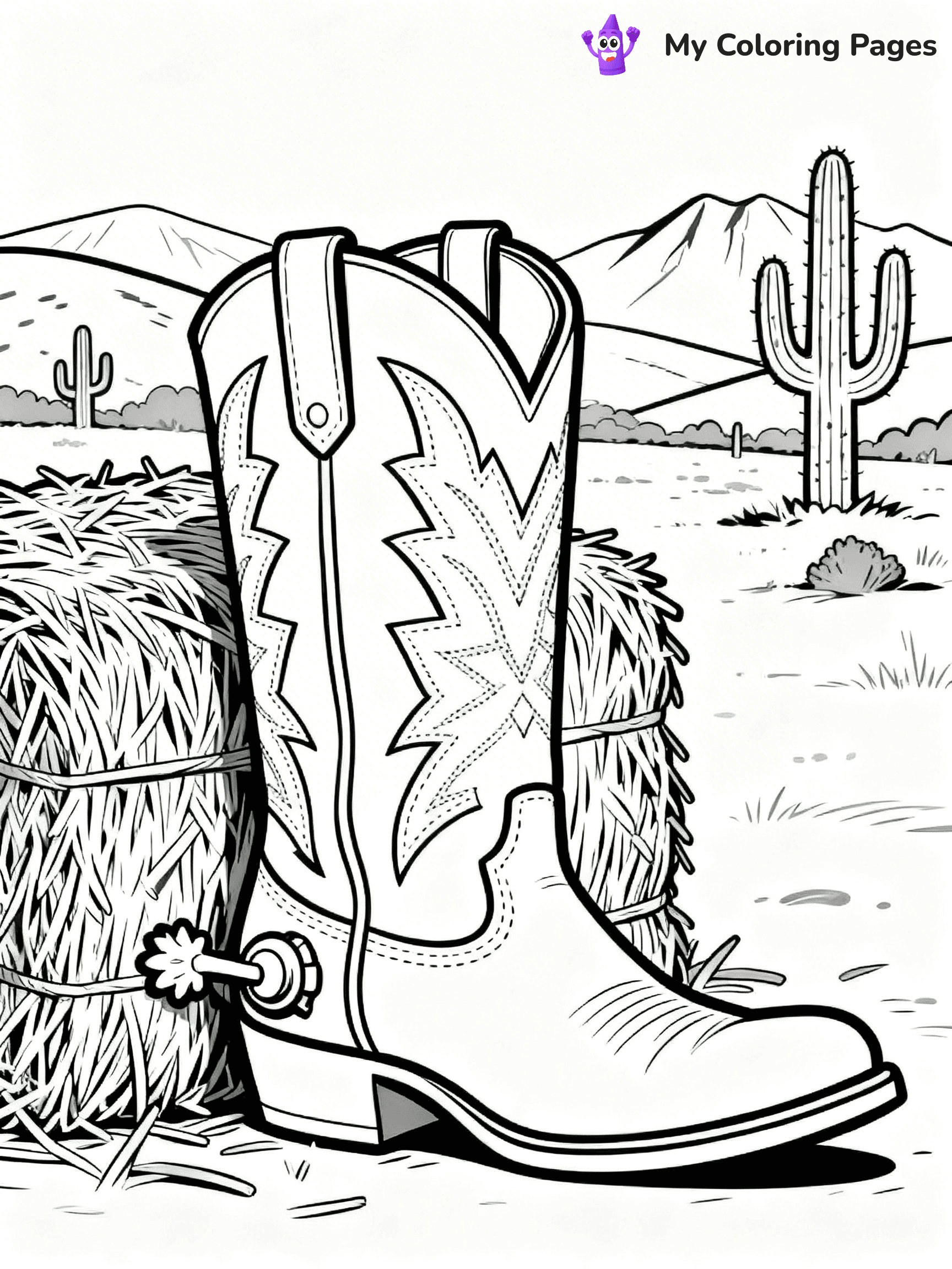 Cowboy Boot Coloring Pages - 8