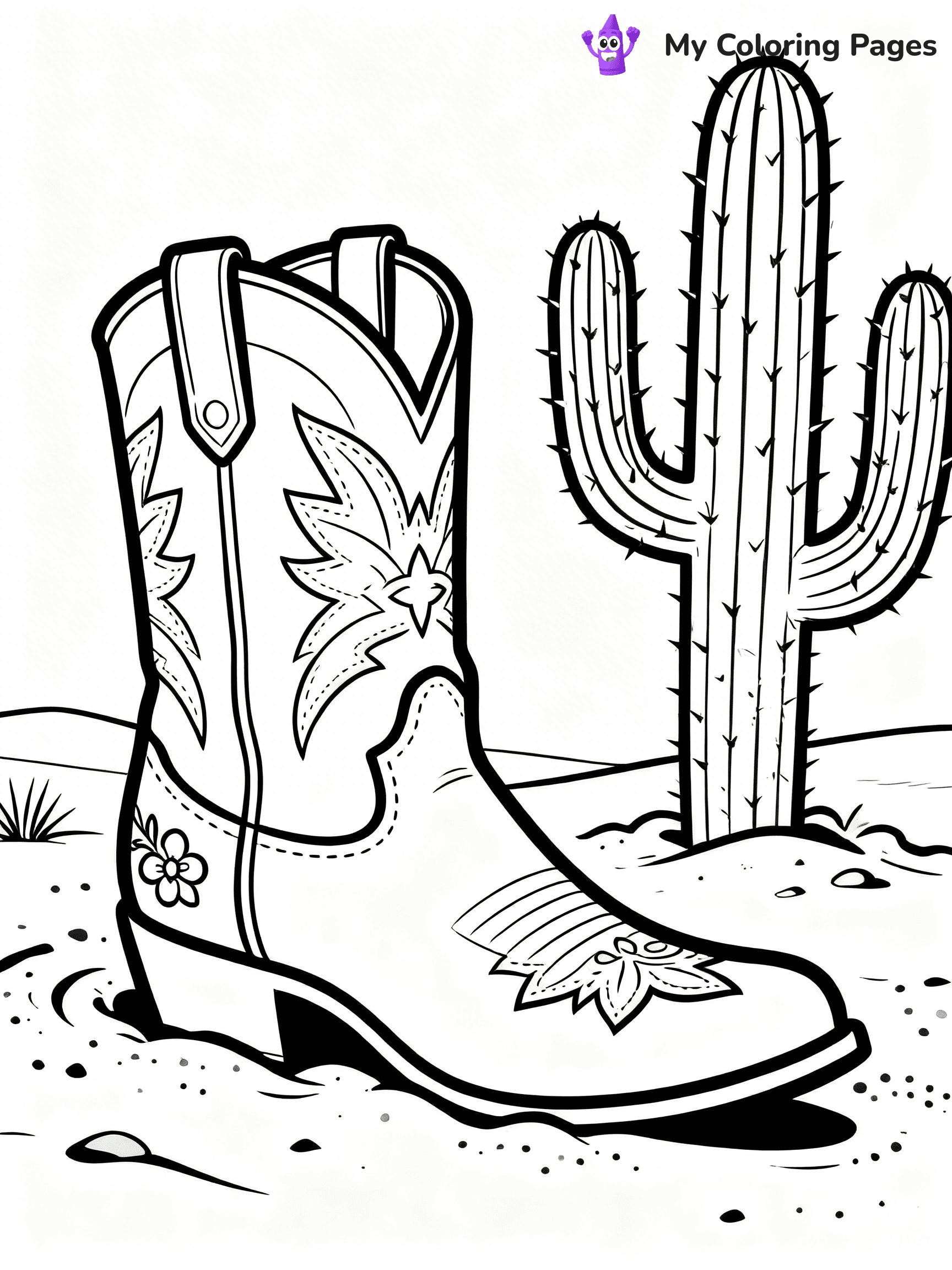 Cowboy Boot Coloring Pages - 5