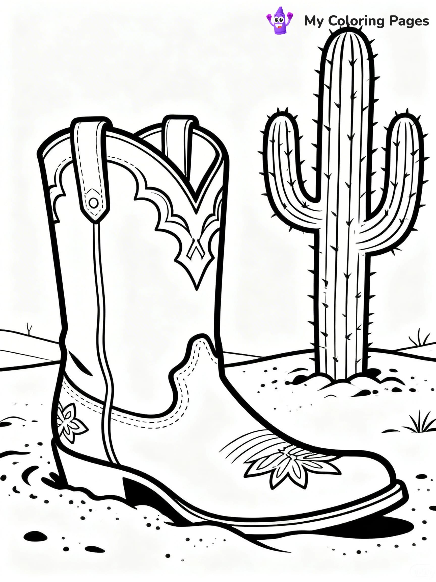 Cowboy Boot Coloring Pages - 4
