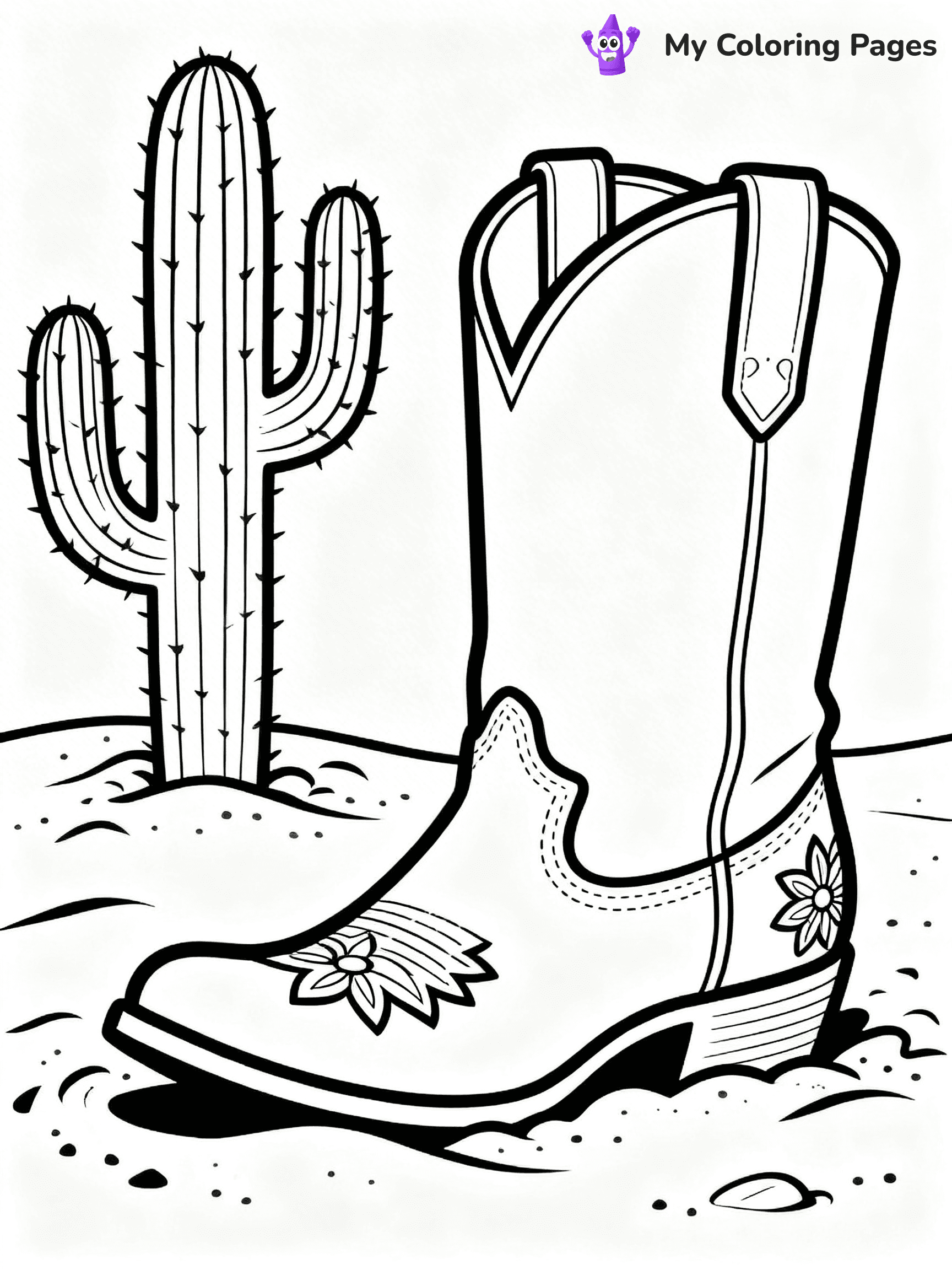 Cowboy Boot Coloring Pages - 3