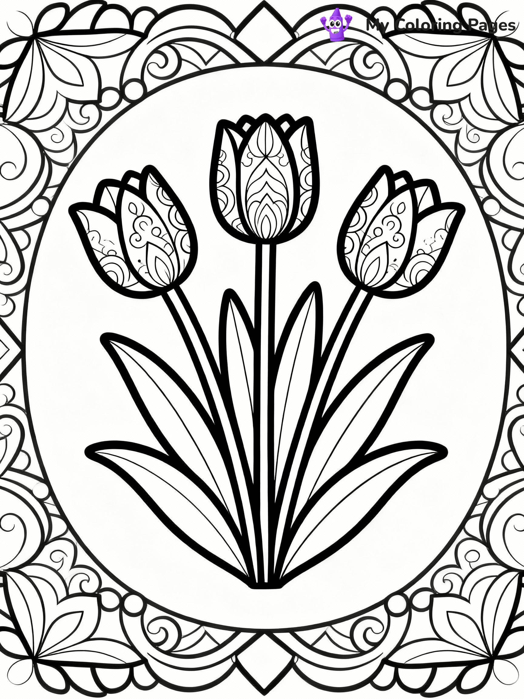 Tulip Coloring Pages - 33