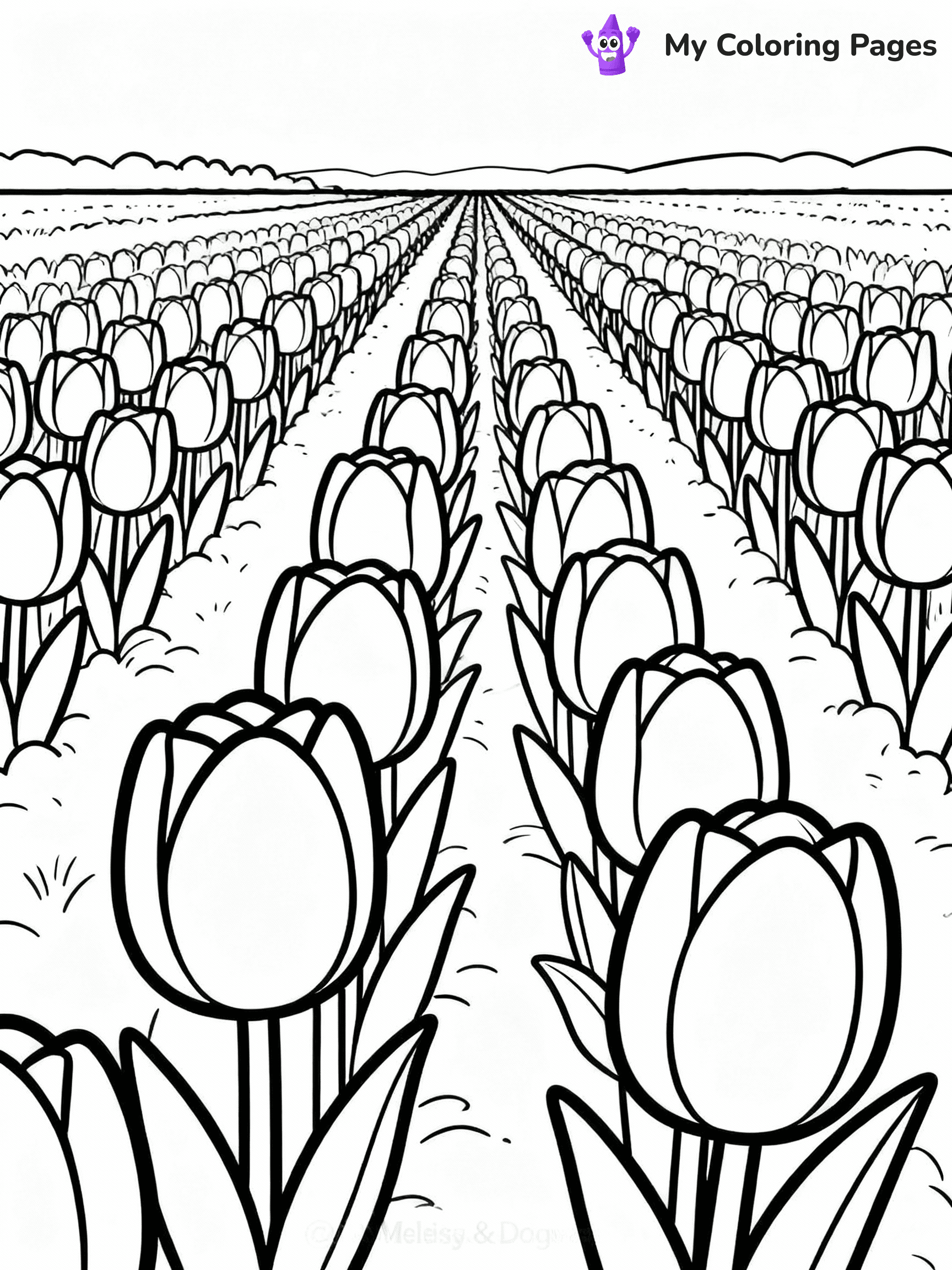 Tulip Coloring Pages - 4