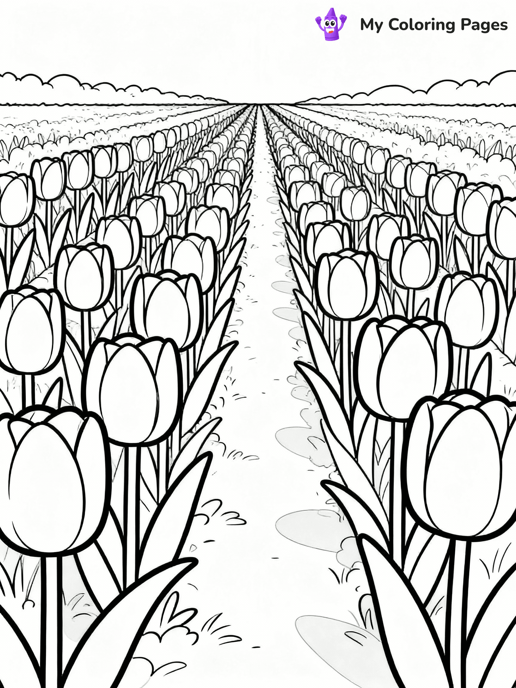 Tulip Coloring Pages - 3