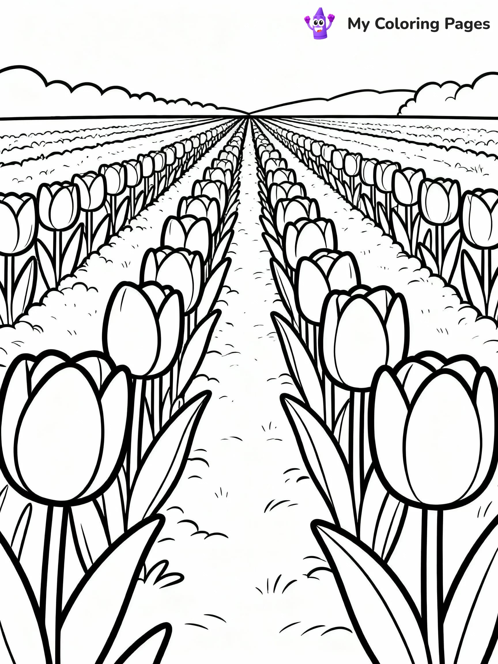 Tulip Coloring Pages - 1