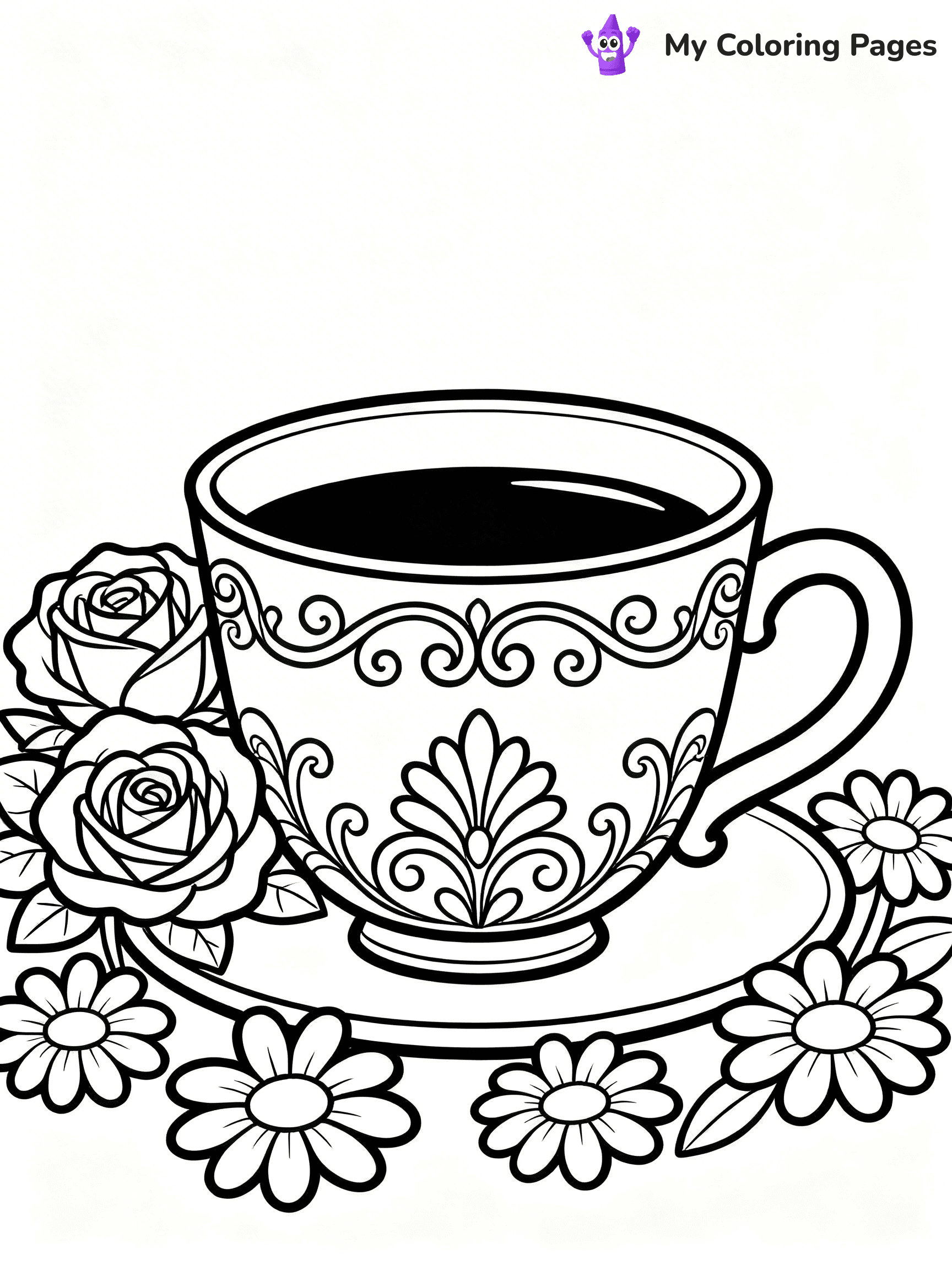 Coffee Cup Coloring Pages - 4