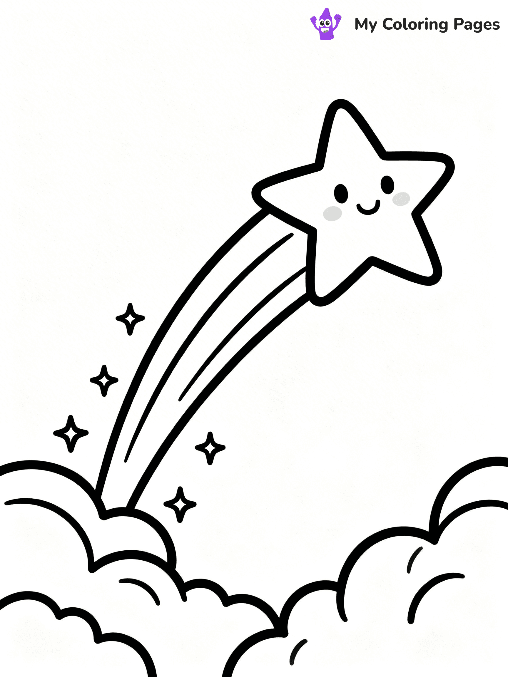Shooting Star Coloring Pages - 36