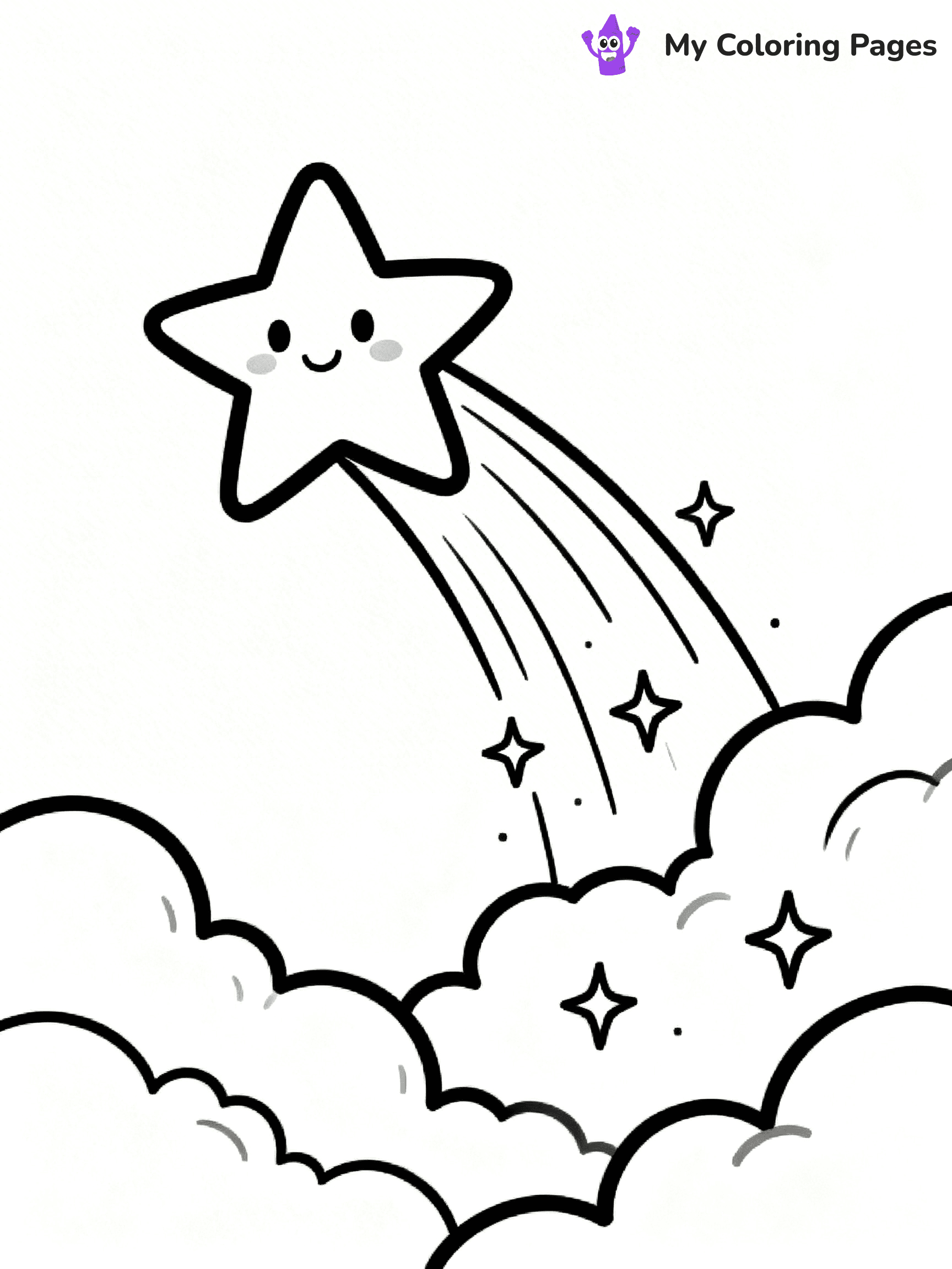 Shooting Star Coloring Pages - 35