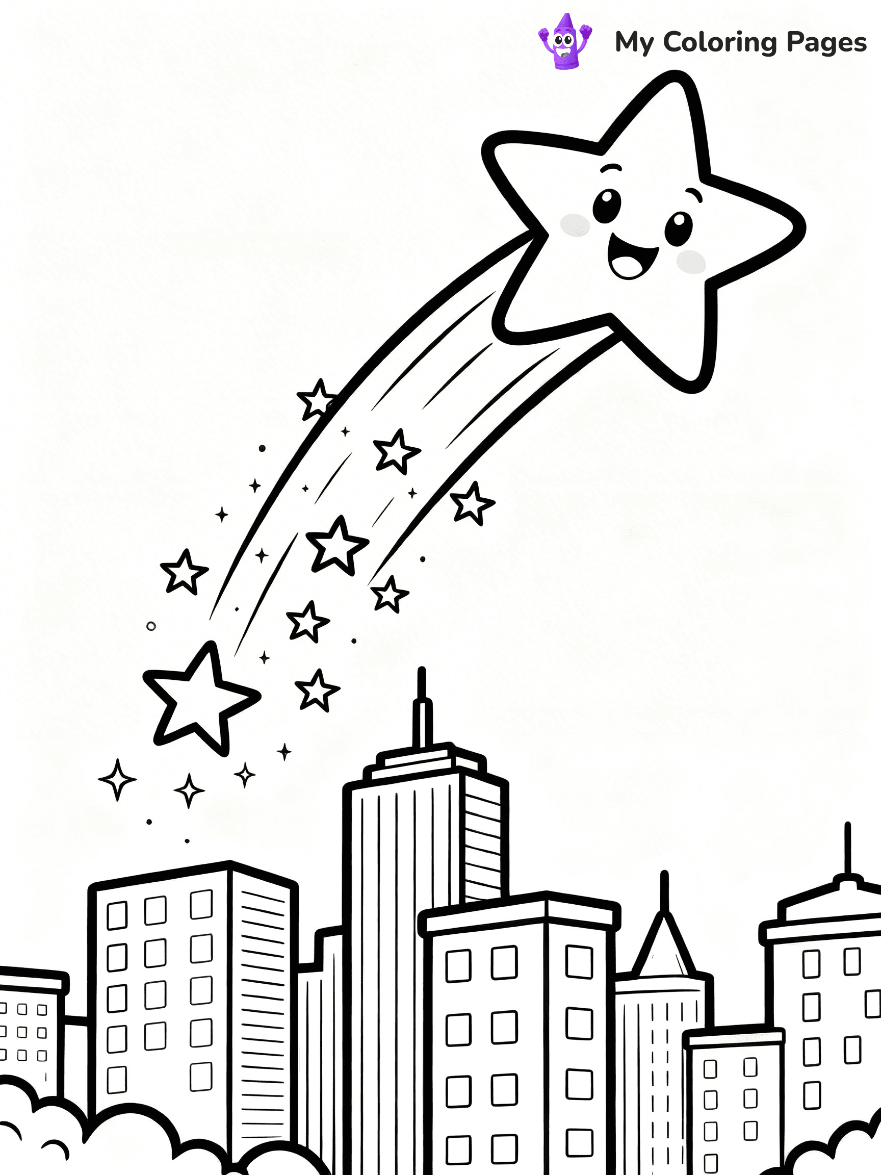 Shooting Star Coloring Pages - 18