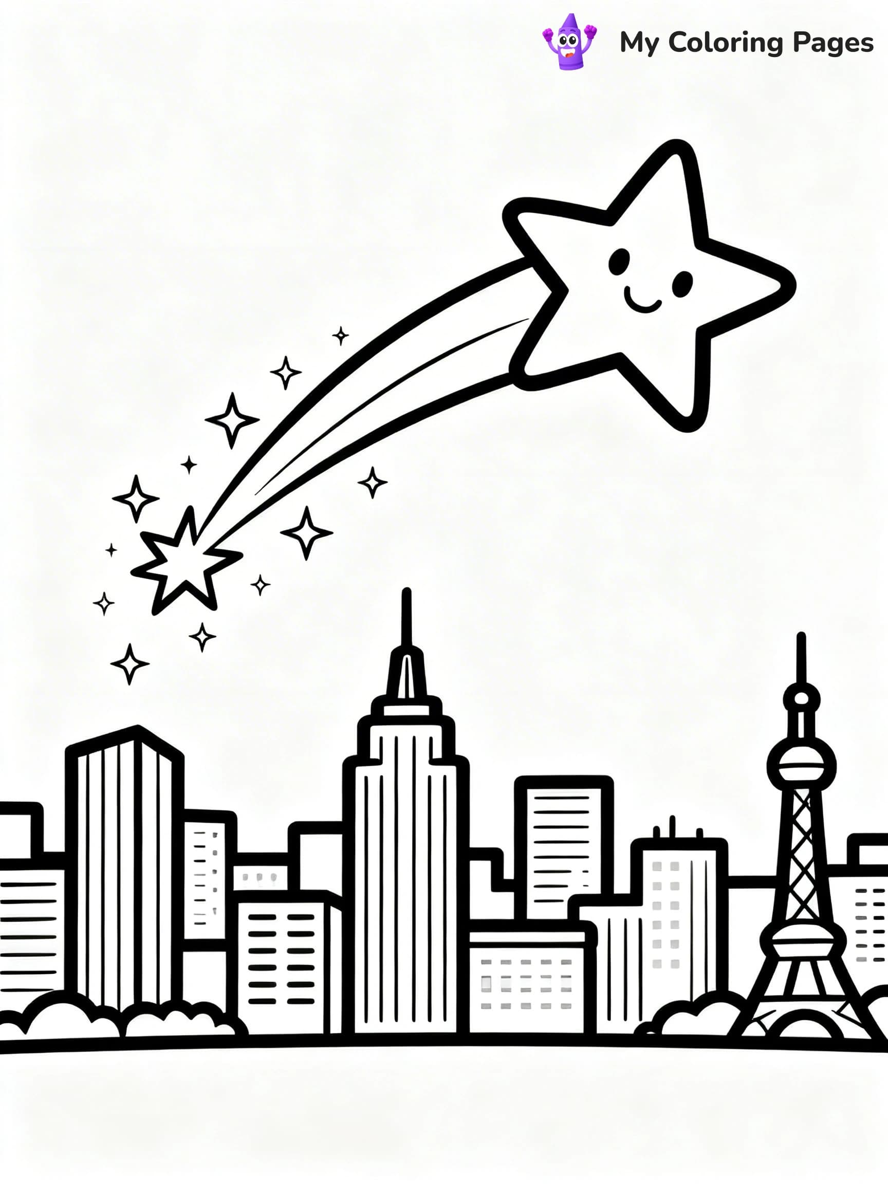 Shooting Star Coloring Pages - 17