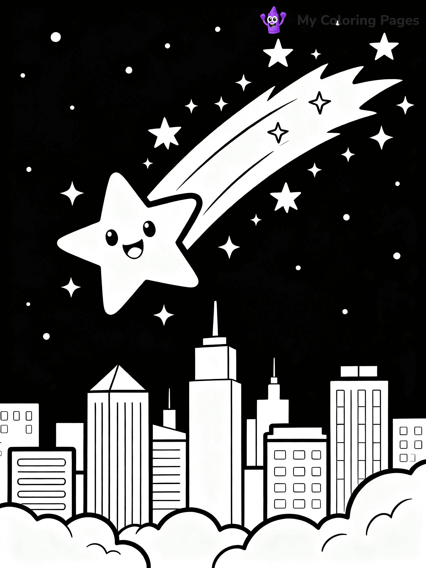 Shooting Star Coloring Pages - 15