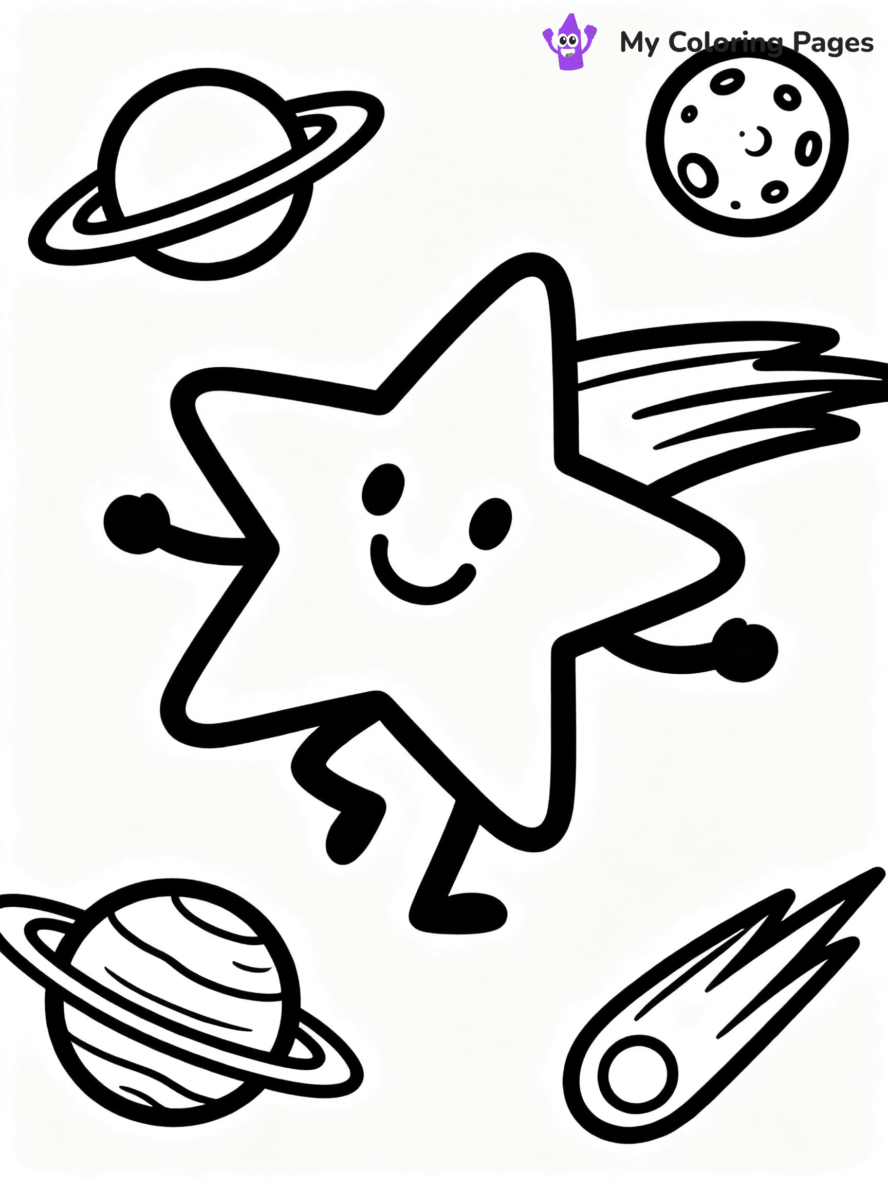 Shooting Star Coloring Pages - 12