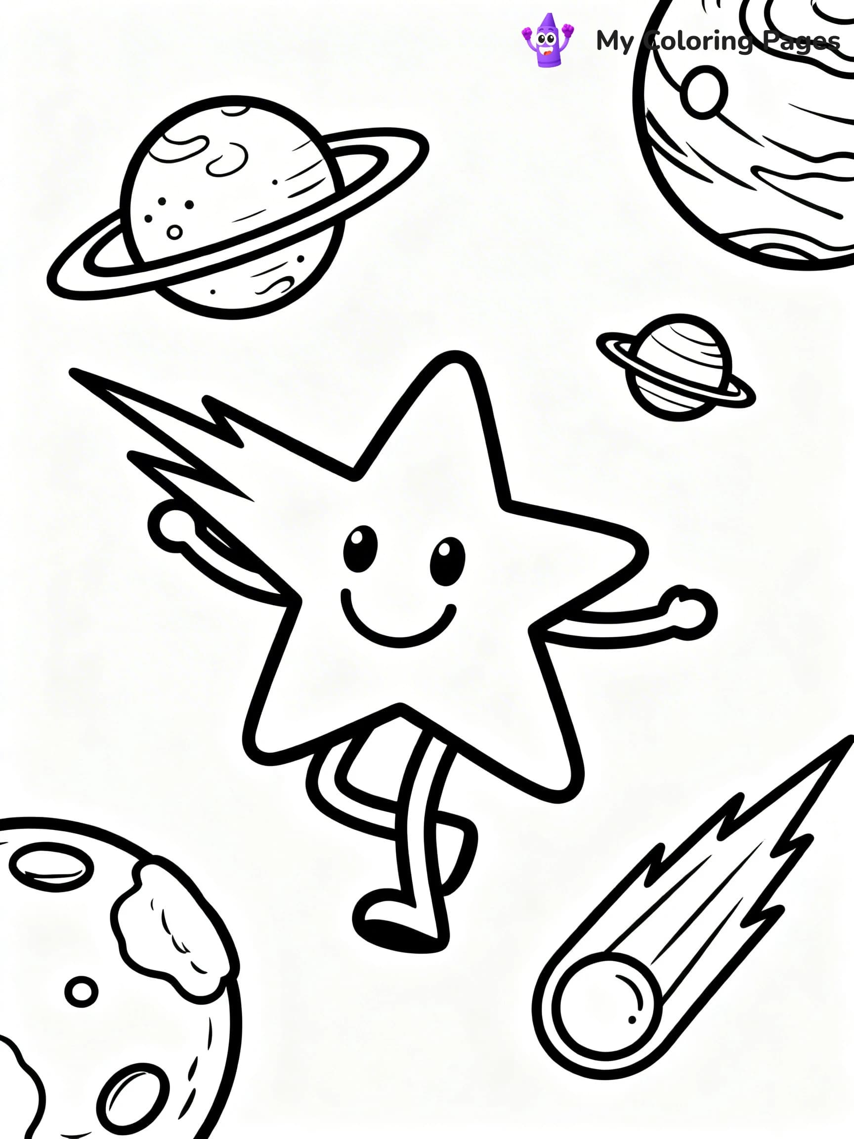 Shooting Star Coloring Pages - 11