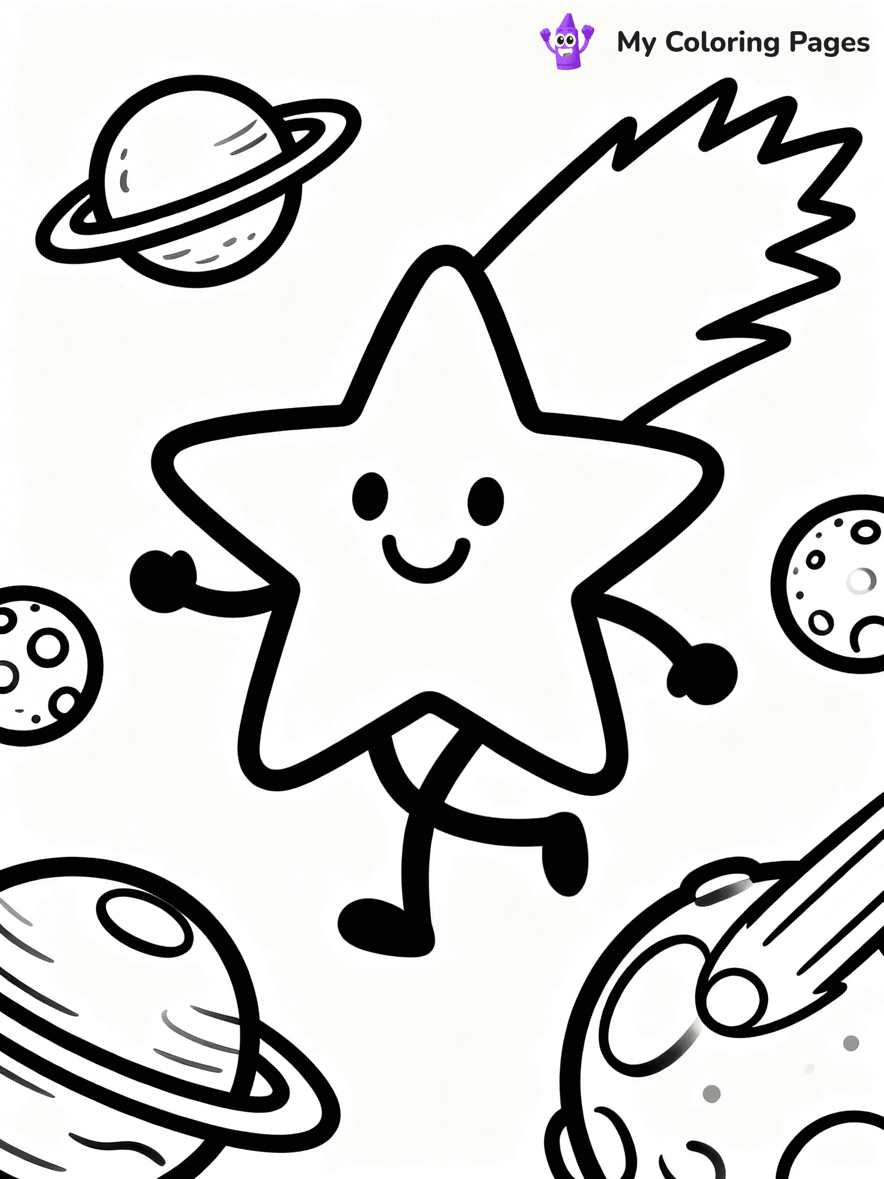 Shooting Star Coloring Pages - 9