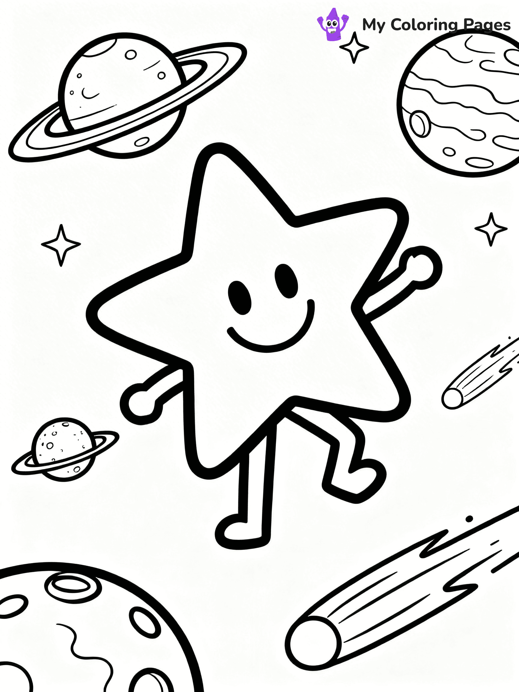 Shooting Star Coloring Pages - 8