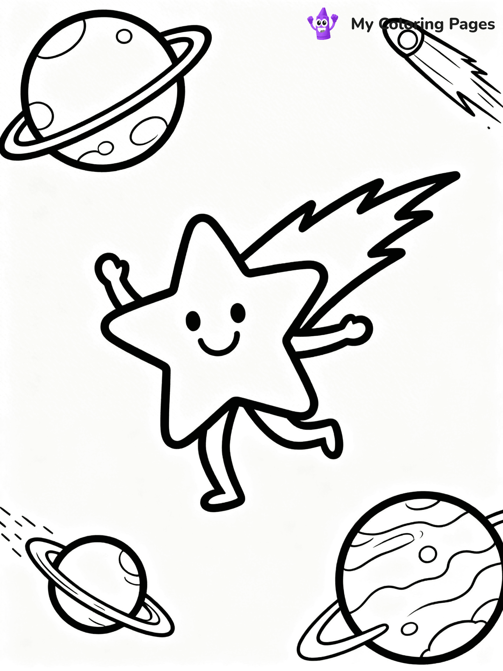 Shooting Star Coloring Pages - 6