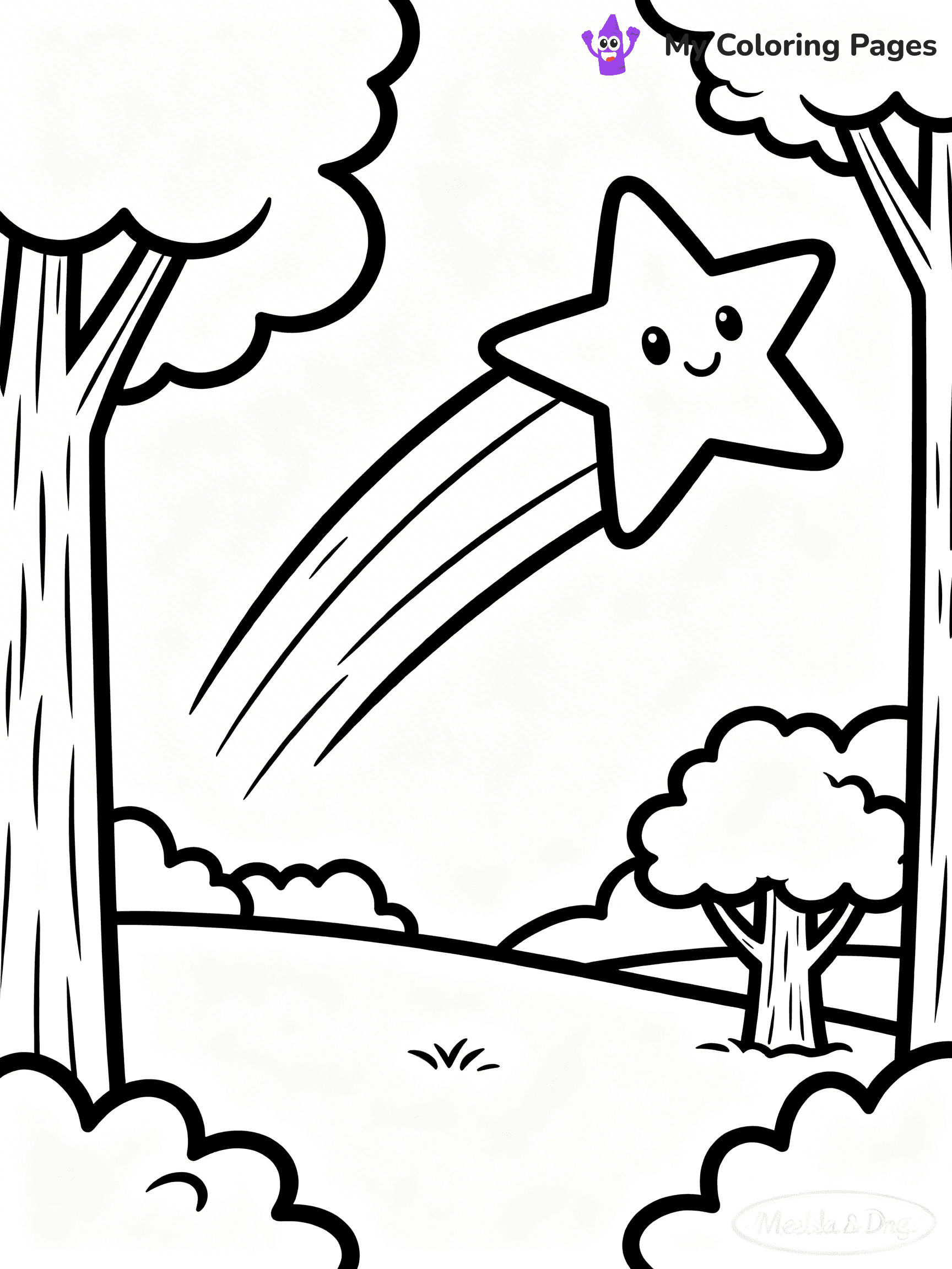 Shooting Star Coloring Pages - 5