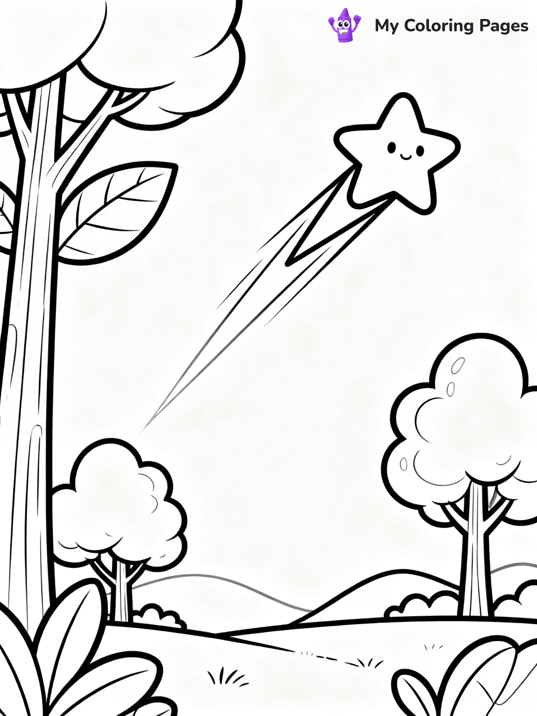 Shooting Star Coloring Pages - 4