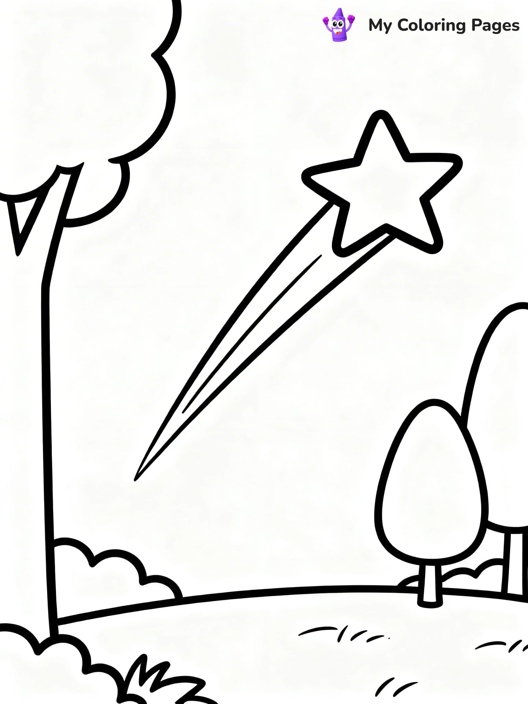 Shooting Star Coloring Pages - 3