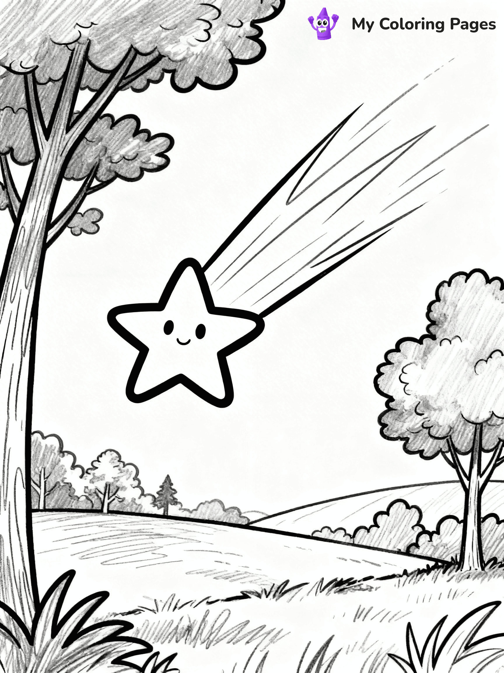 Shooting Star Coloring Pages - 2