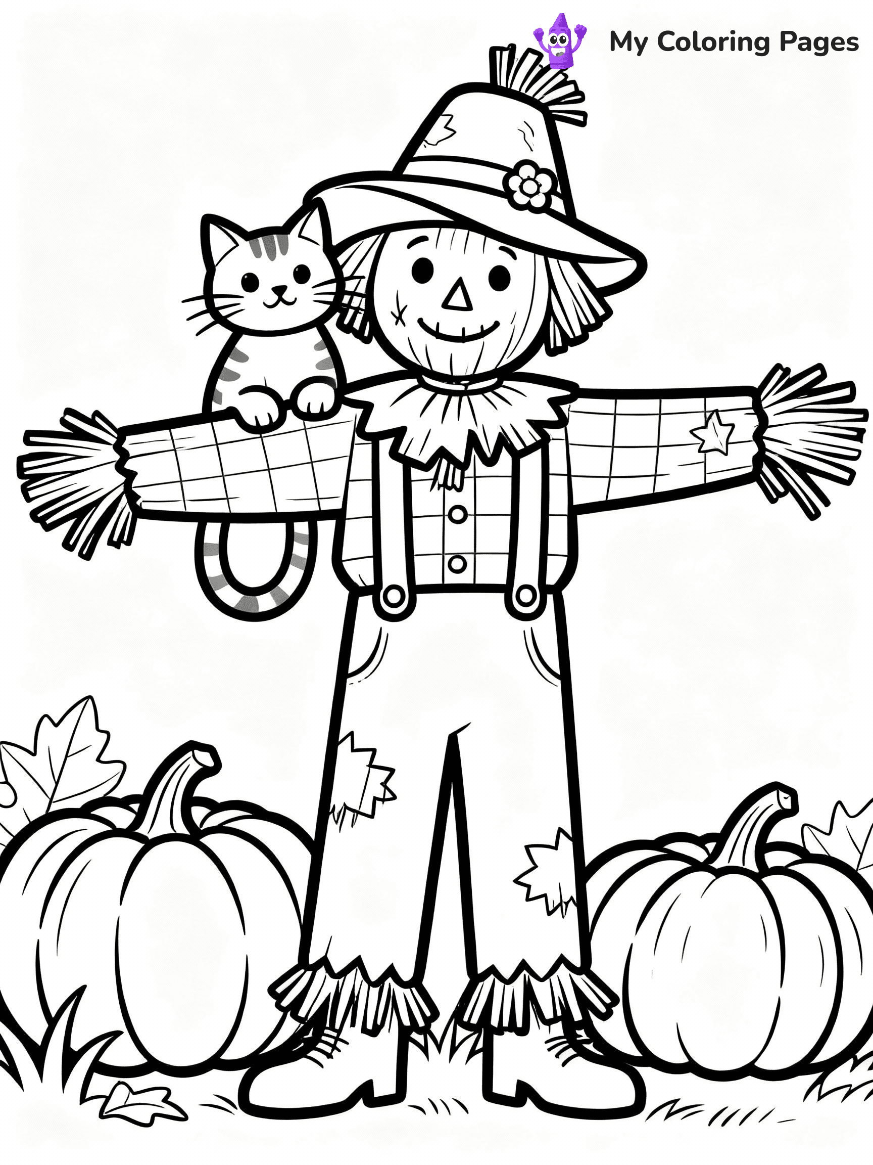 Scarecrow Coloring Pages - 1