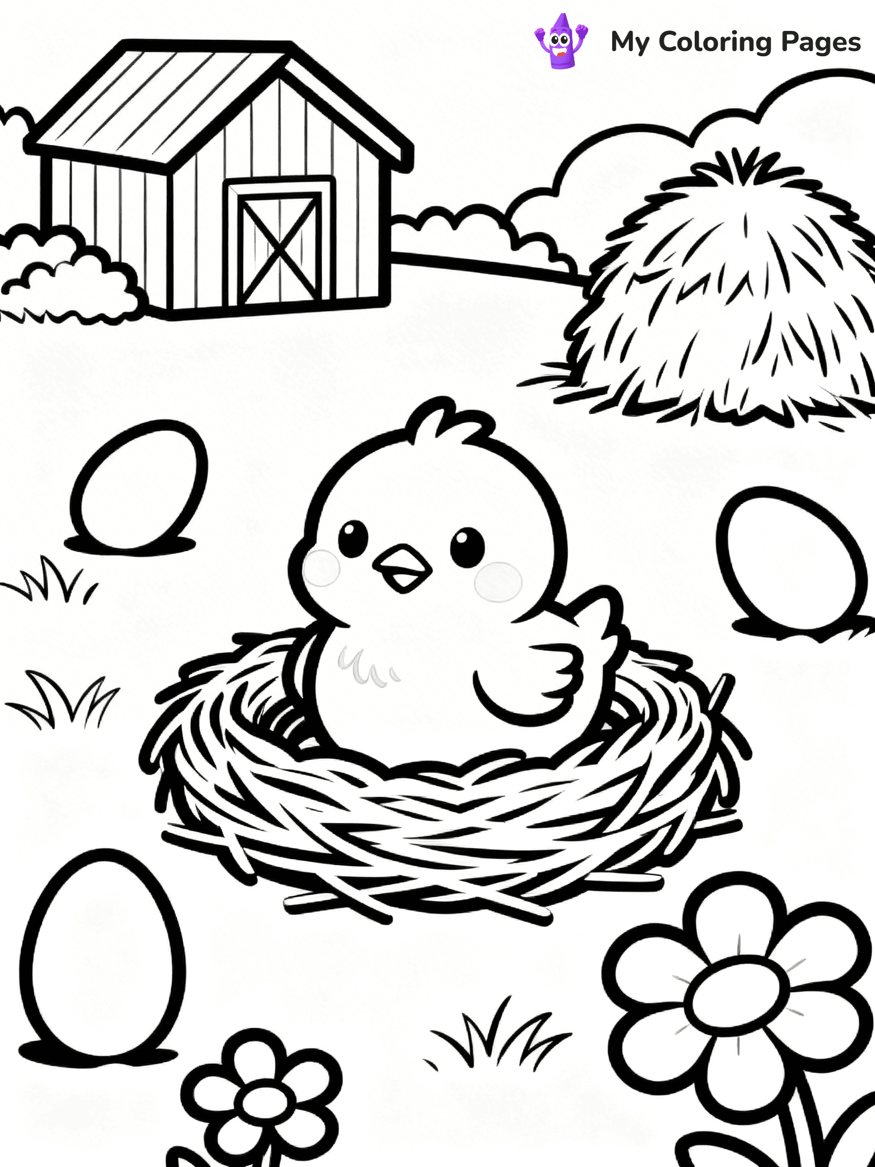 Rooster Coloring Pages - 107