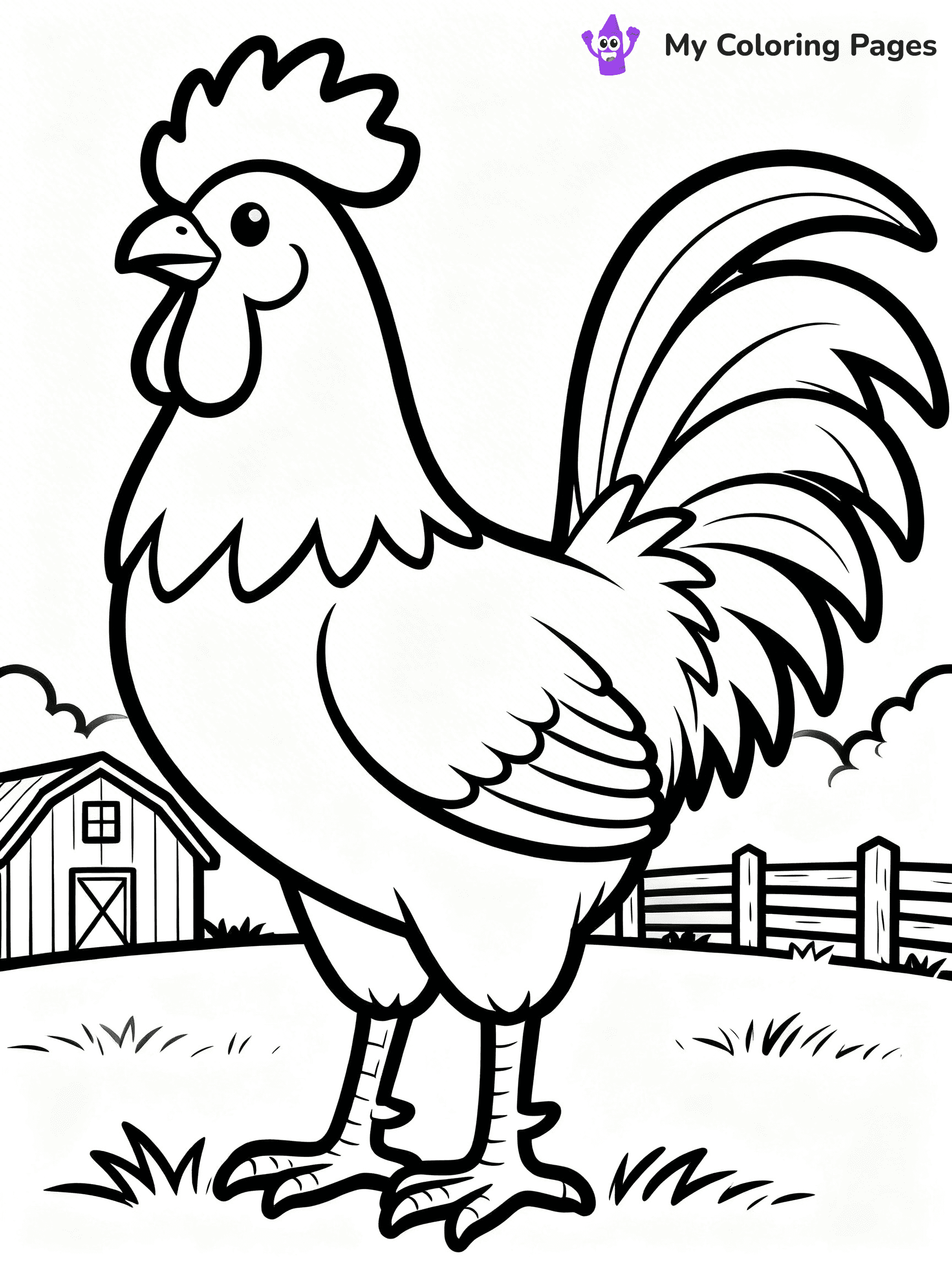 Rooster Coloring Pages - 103