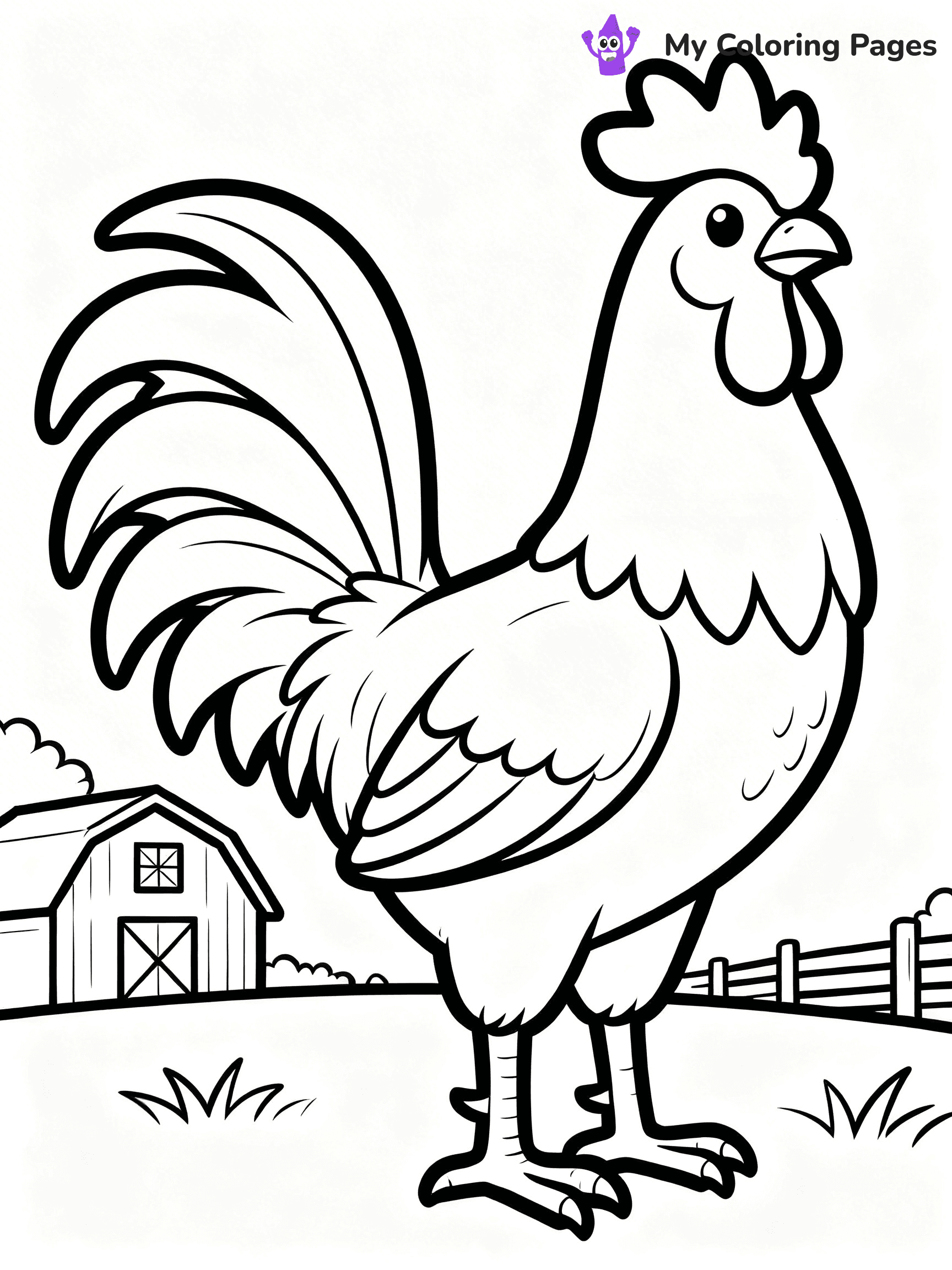 Rooster Coloring Pages - 100